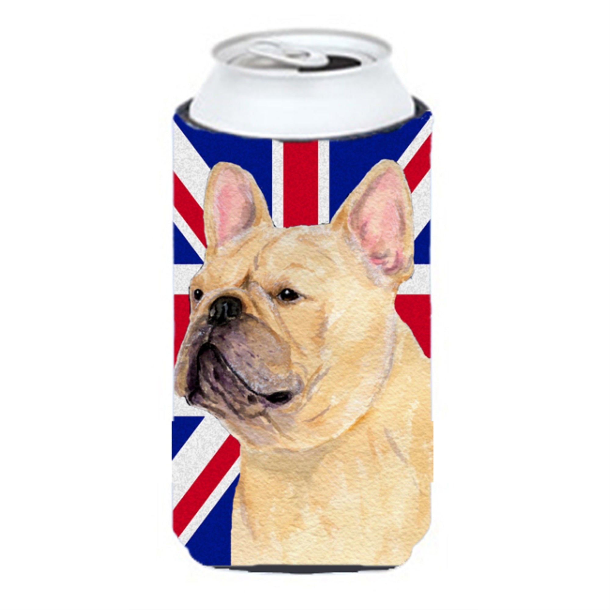 French Bulldog With English Union Jack British Flag Tall Boy Beverage Insulator Hugger Ss4927Tbc