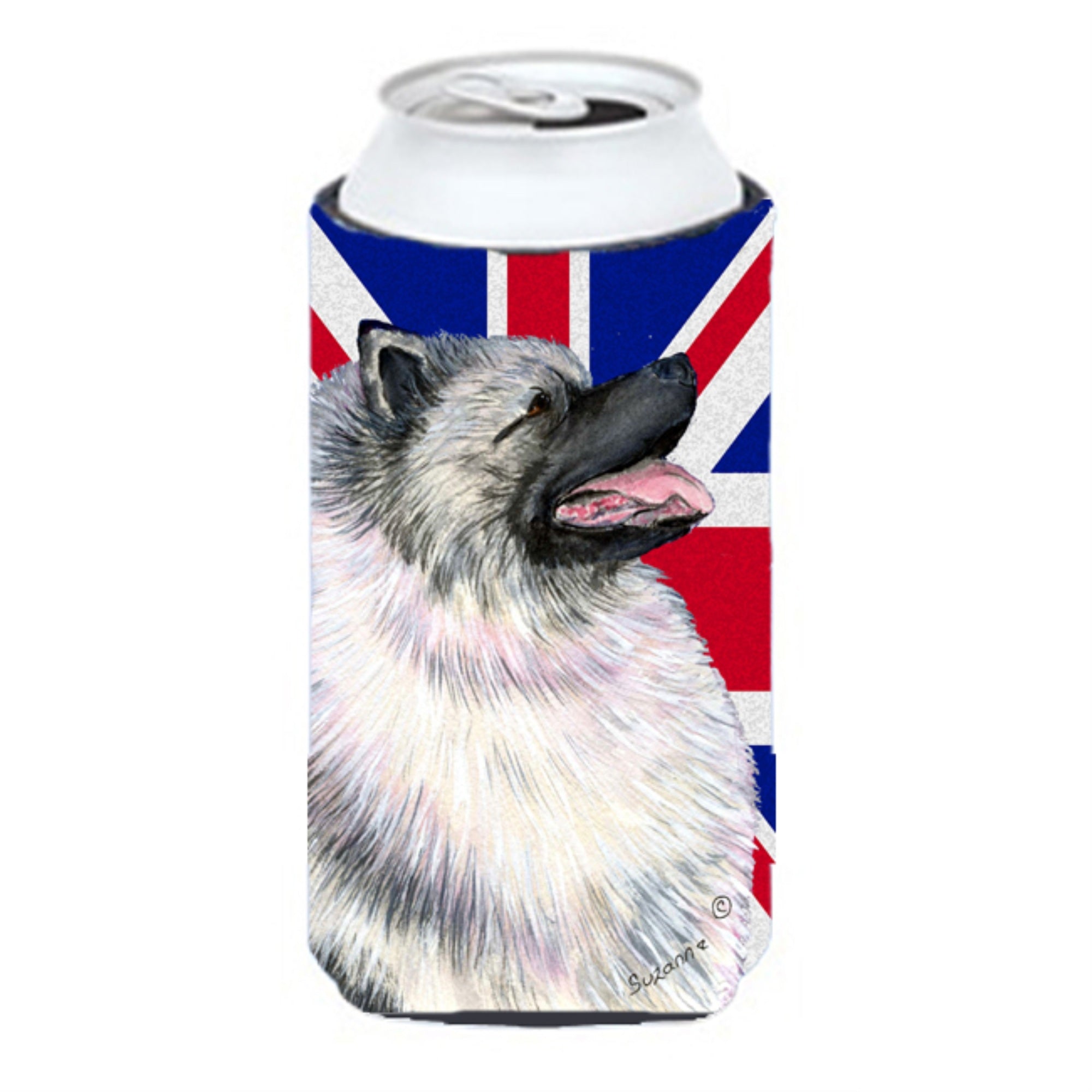 Keeshond With English Union Jack British Flag Tall Boy Beverage Insulator Hugger Ss4930Tbc