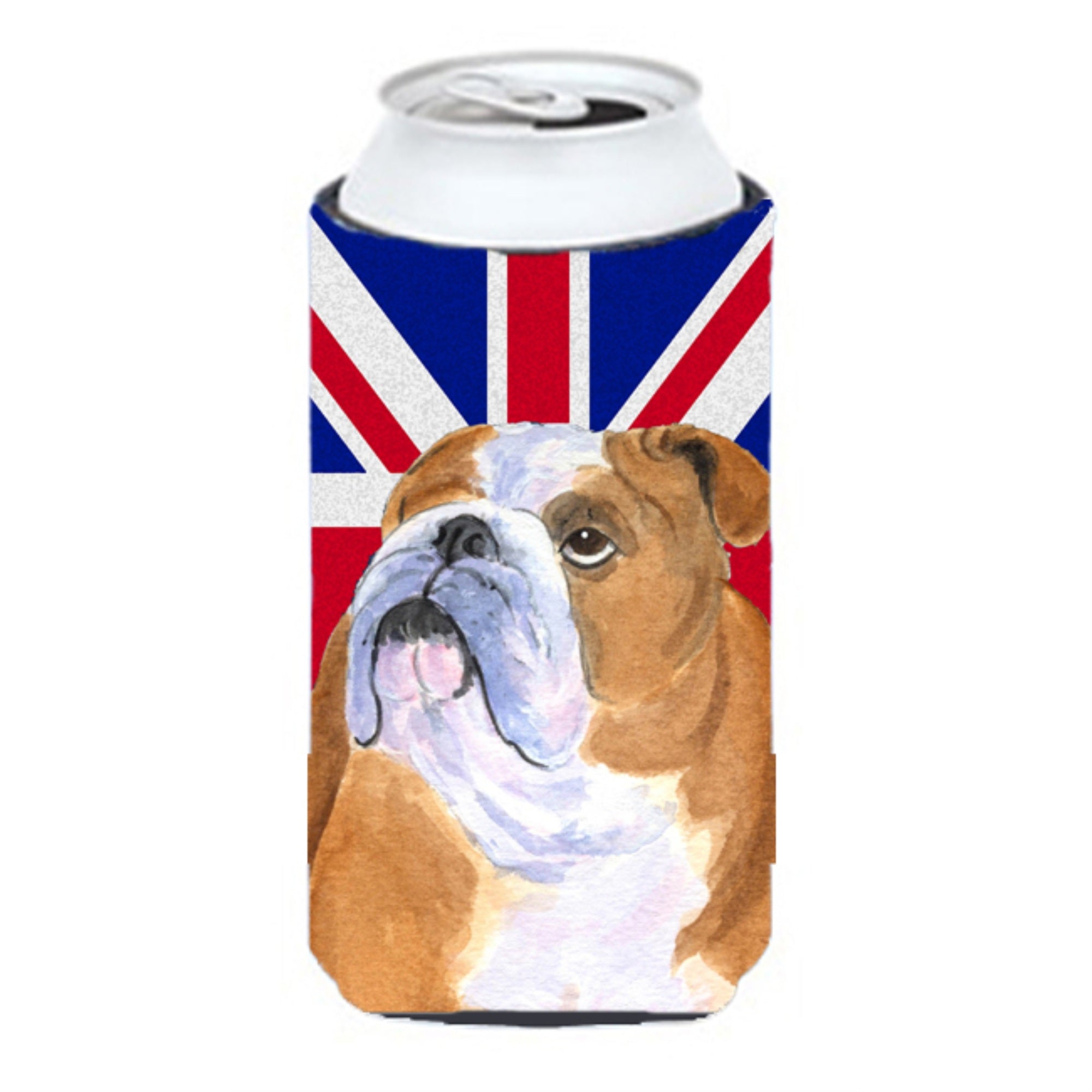 English Bulldog With English Union Jack British Flag Tall Boy Beverage Insulator Hugger Ss4933Tbc