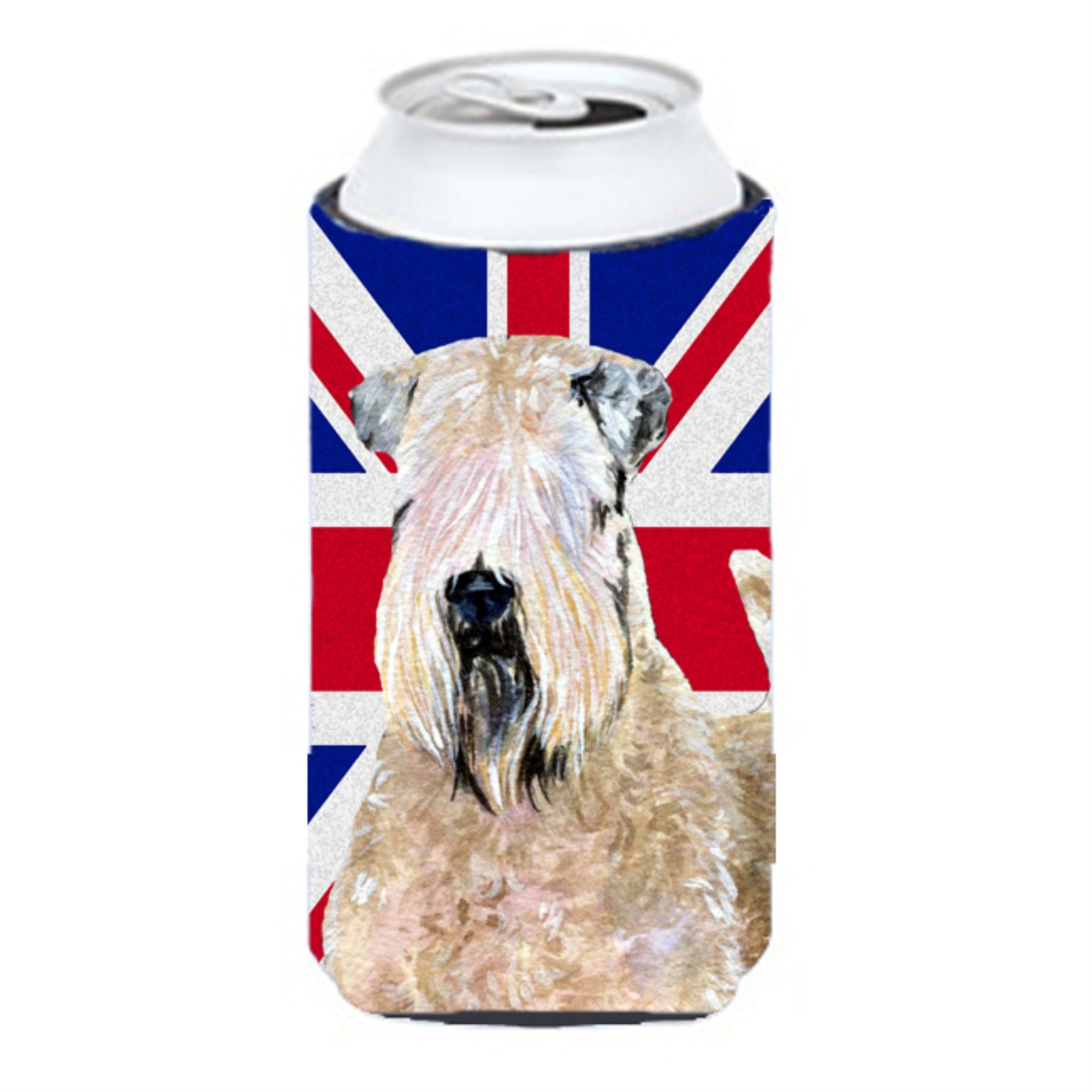 Wheaten Terrier Soft Coated With English Union Jack British Flag Tall Boy Beverage Insulator Hugger Ss4935Tbc