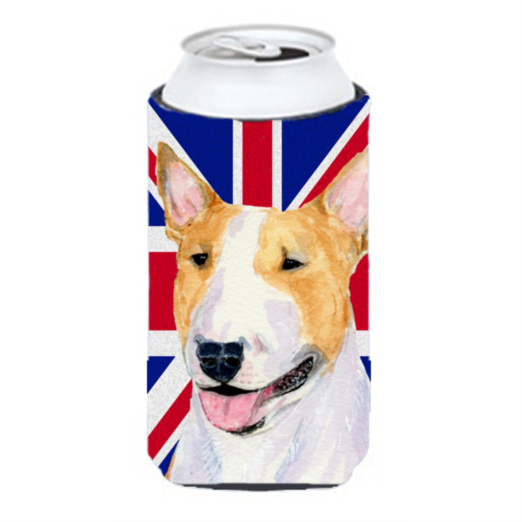 Bull Terrier With English Union Jack British Flag Tall Boy Beverage Insulator Hugger Ss4938Tbc