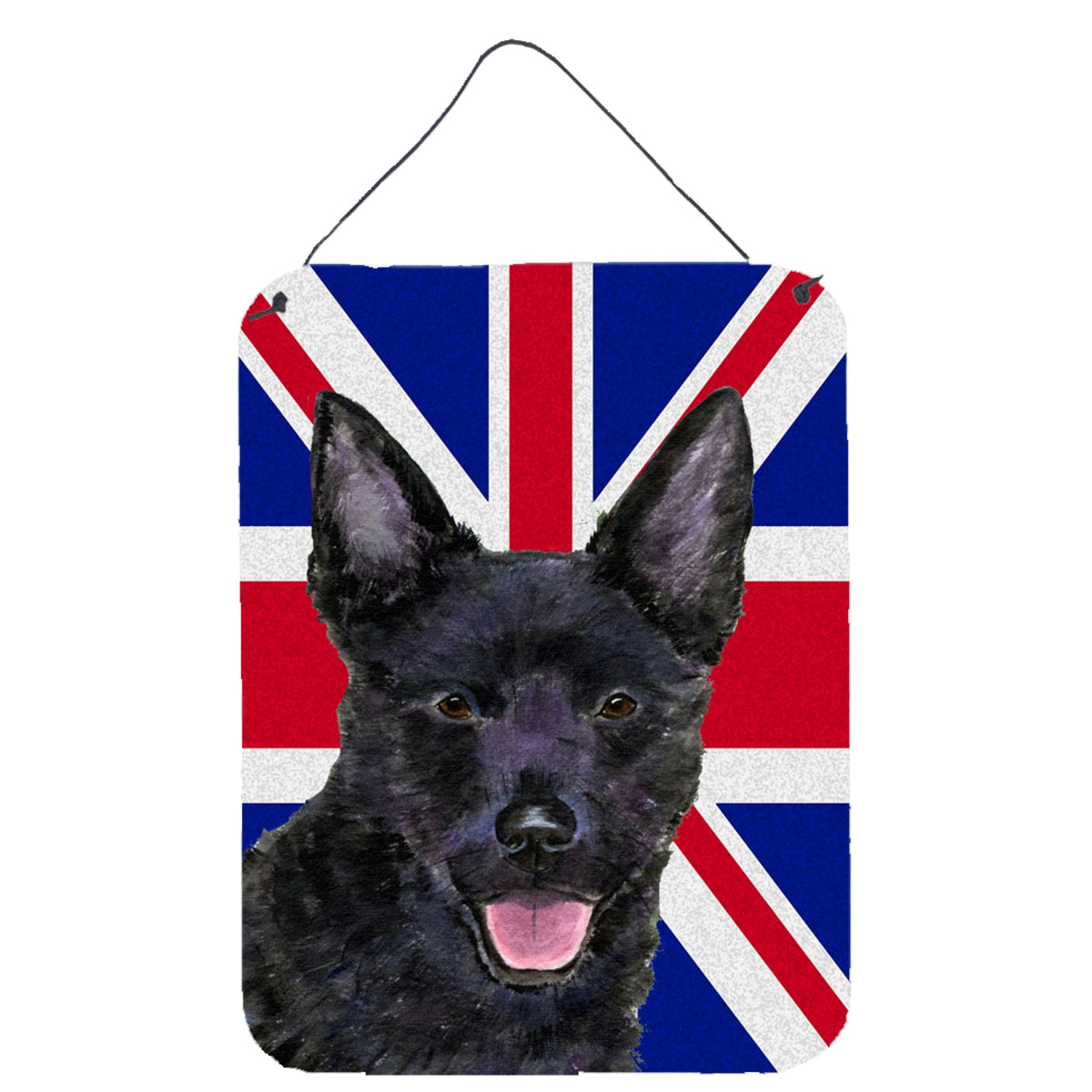 'Caroline'S Treasures Australian Kelpie With English Union Jack British Flag Wall Or Door Hanging Prints, 16'''' X 12''''''