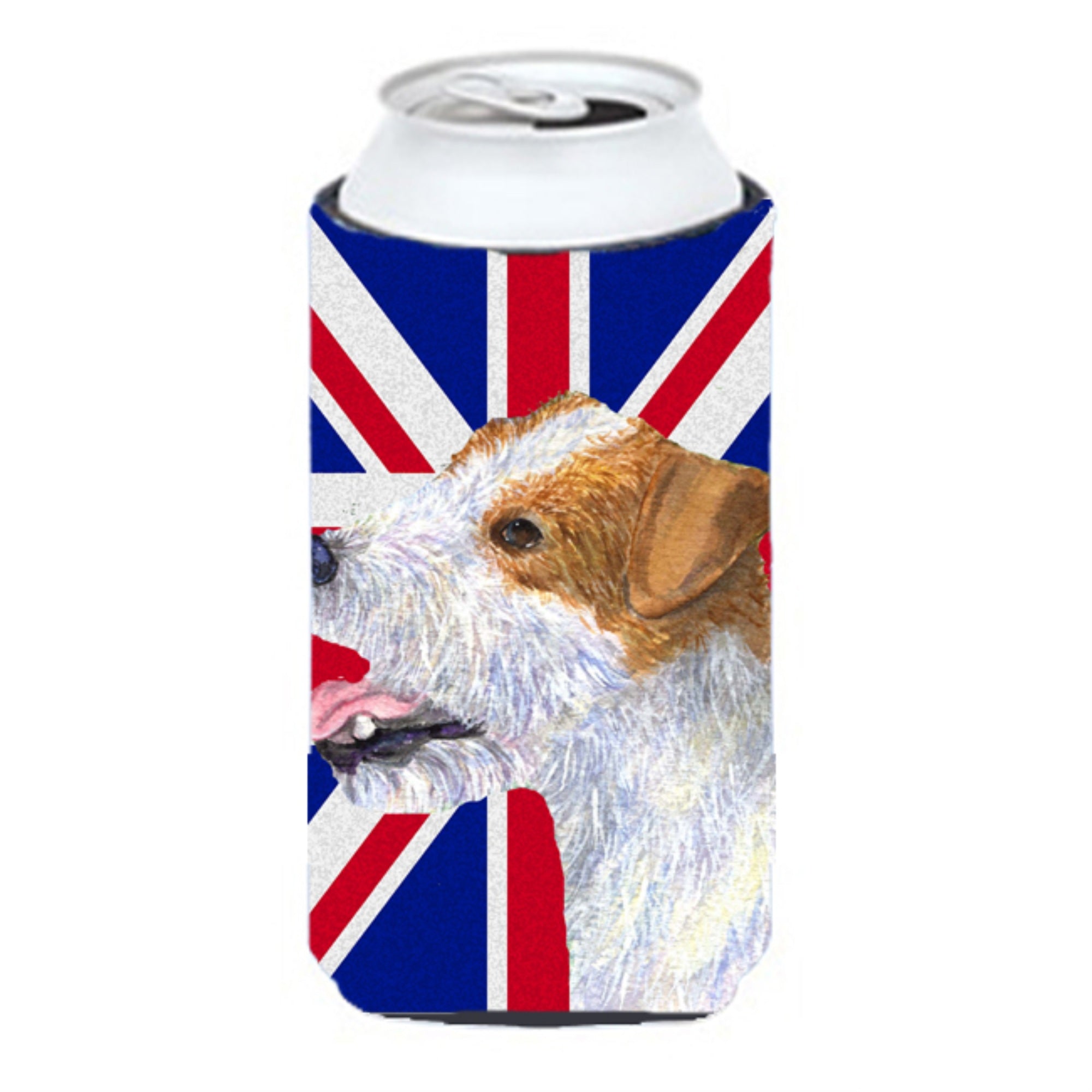 Jack Russell Terrier With English Union Jack British Flag Tall Boy Beverage Insulator Hugger Ss4946Tbc