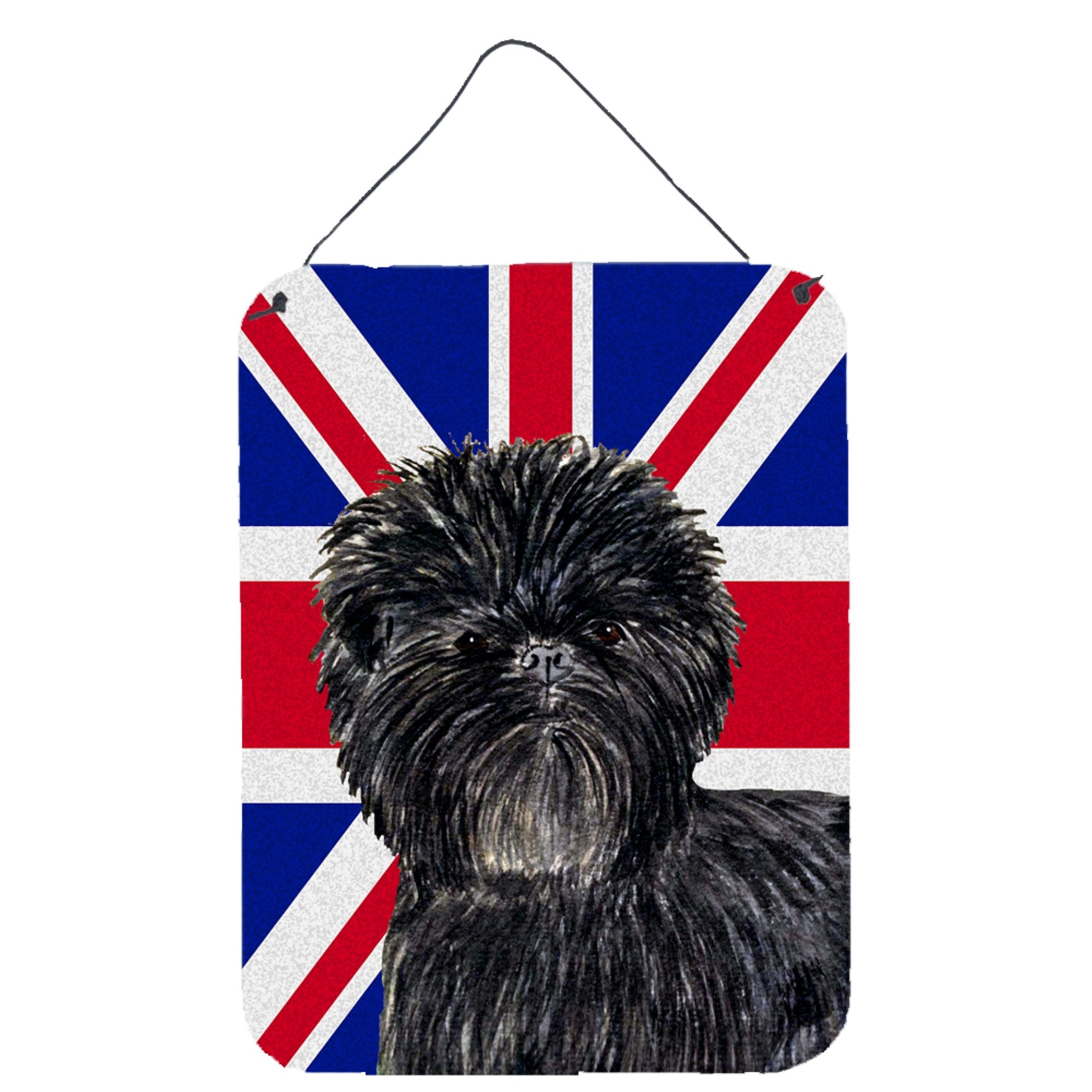 'Caroline'S Treasures Affenpinscher With English Union Jack British Flag Wall Or Door Hanging Prints, 16'''' X 12''''''