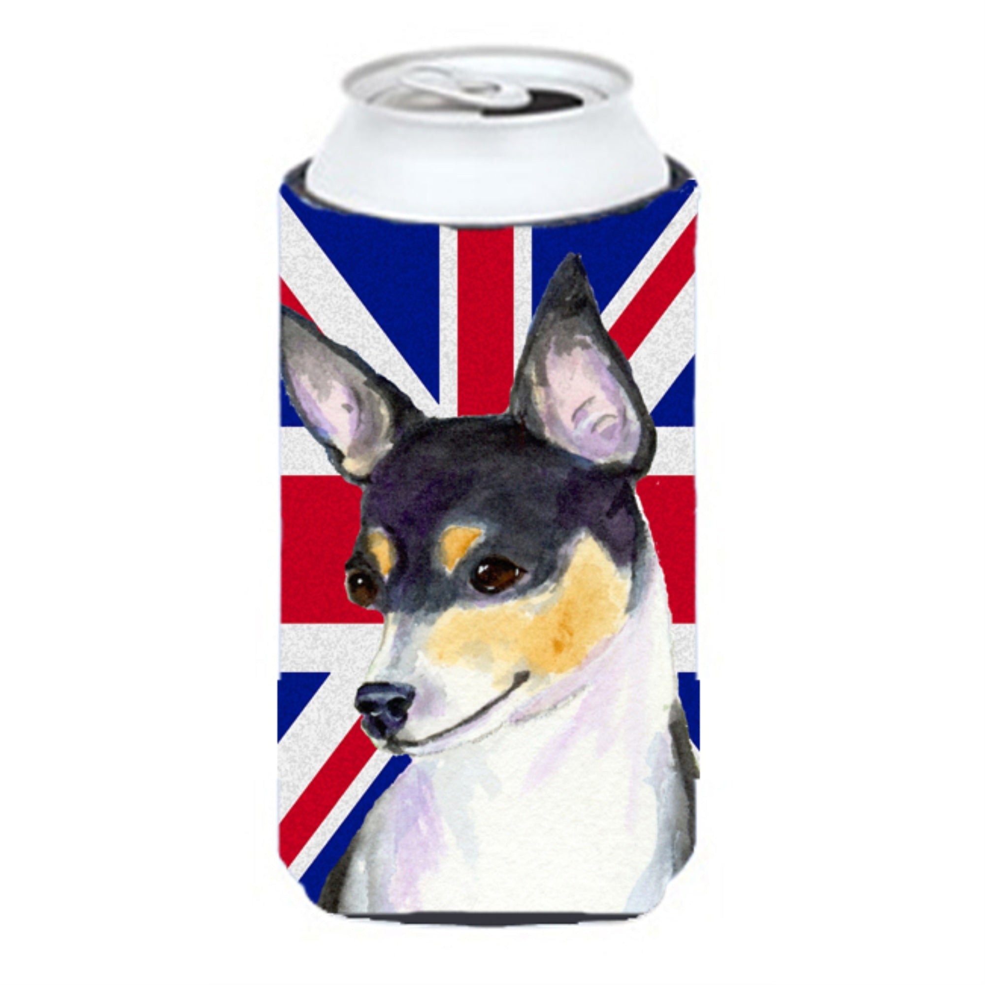 Rat Terrier With English Union Jack British Flag Tall Boy Beverage Insulator Hugger Ss4960Tbc