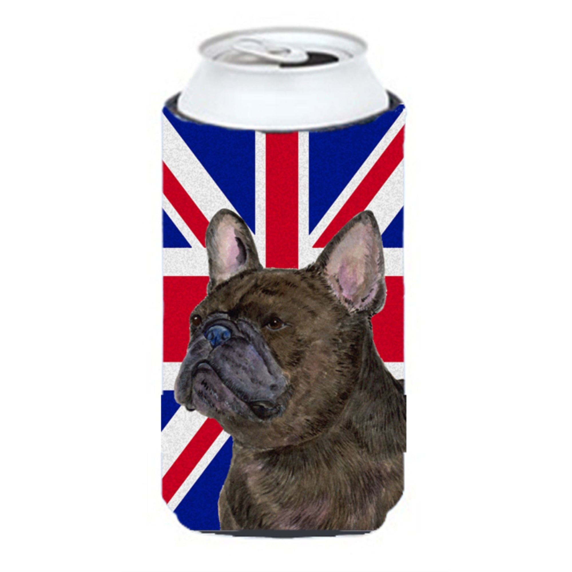 French Bulldog With English Union Jack British Flag Tall Boy Beverage Insulator Hugger Ss4961Tbc