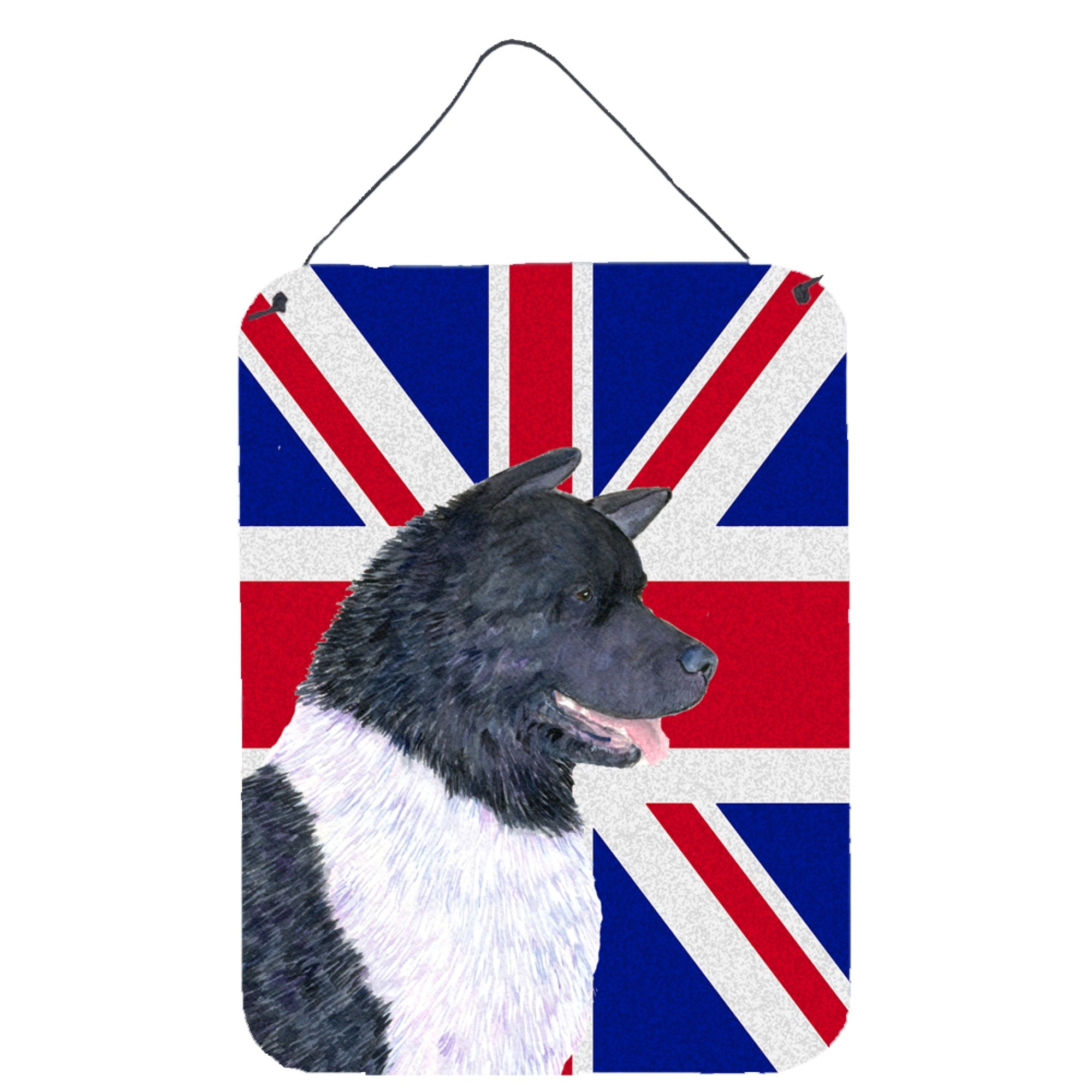 'Caroline'S Treasures Akita With English Union Jack British Flag Wall Or Door Hanging Prints, 16'''' X 12''''''