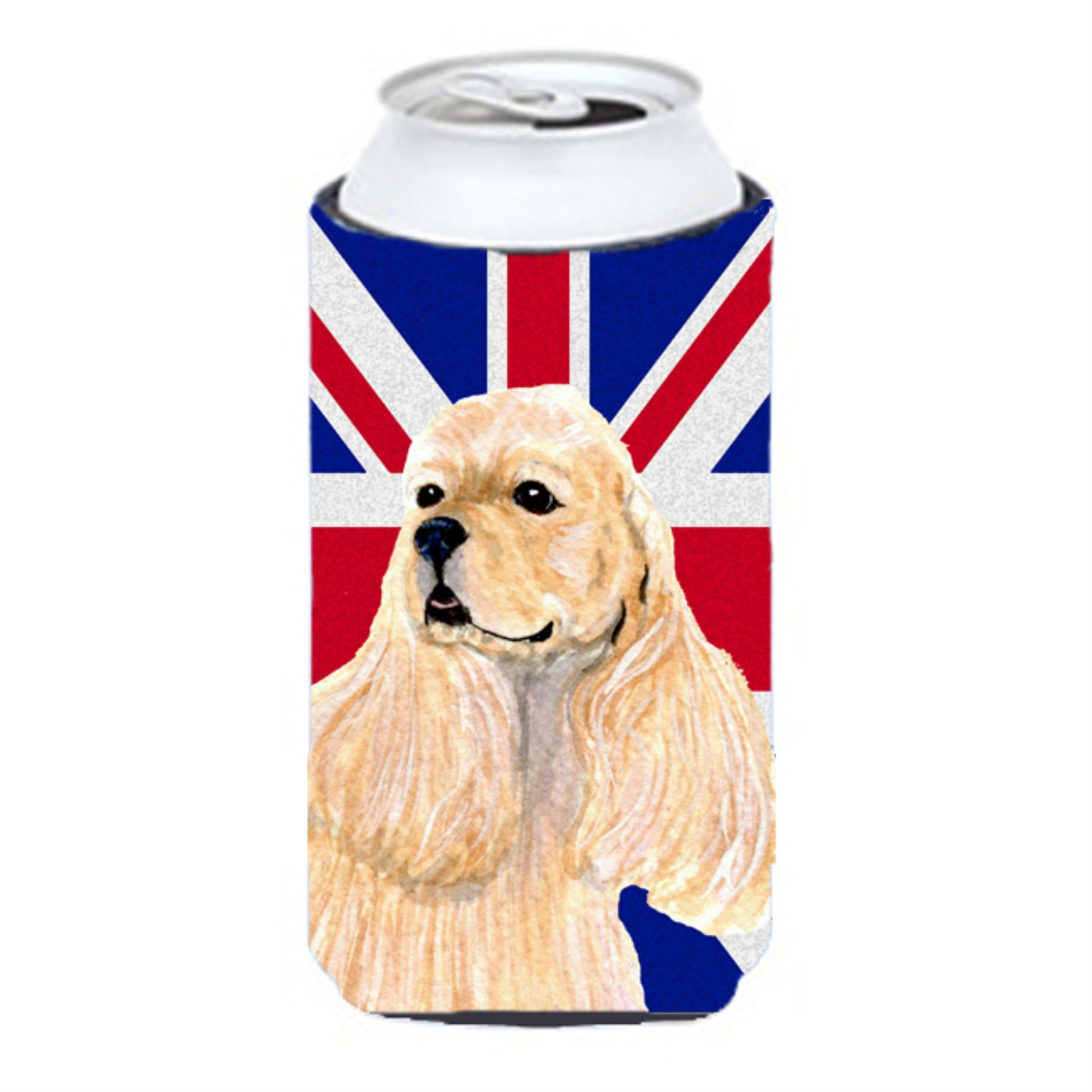 Cocker Spaniel Buff With English Union Jack British Flag Tall Boy Beverage Insulator Hugger Ss4964Tbc