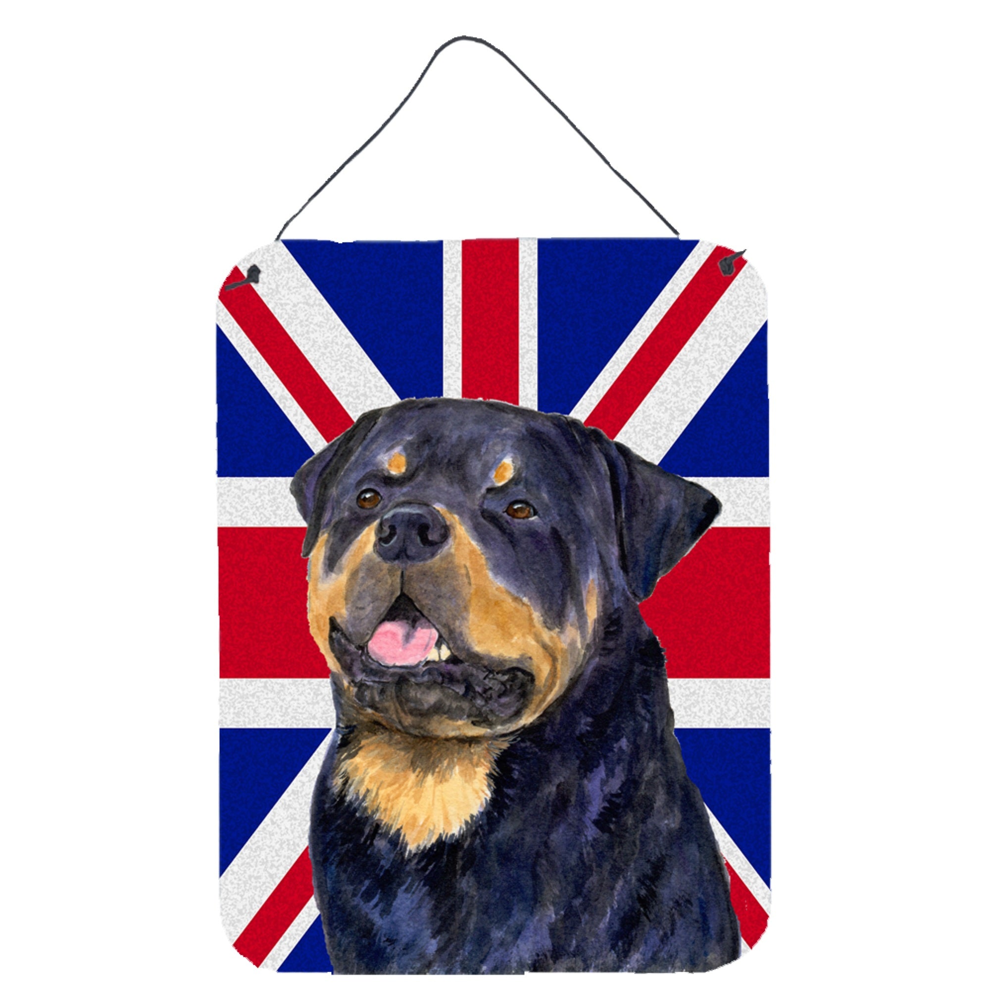 'Caroline'S Treasures Rottweiler With English Union Jack British Flag Wall Or Door Hanging Prints, 16'''' X 12''''''