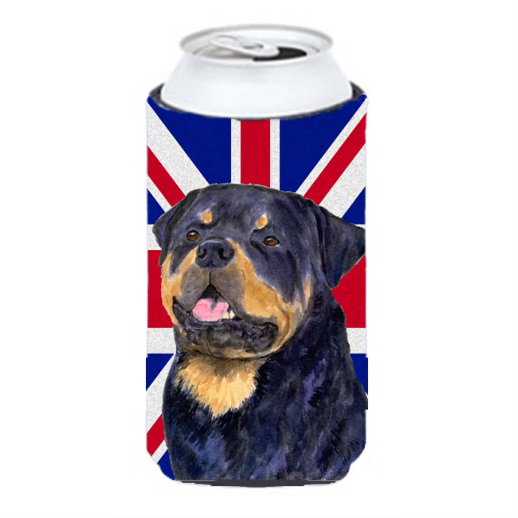 Rottweiler With English Union Jack British Flag Tall Boy Beverage Insulator Hugger Ss4966Tbc