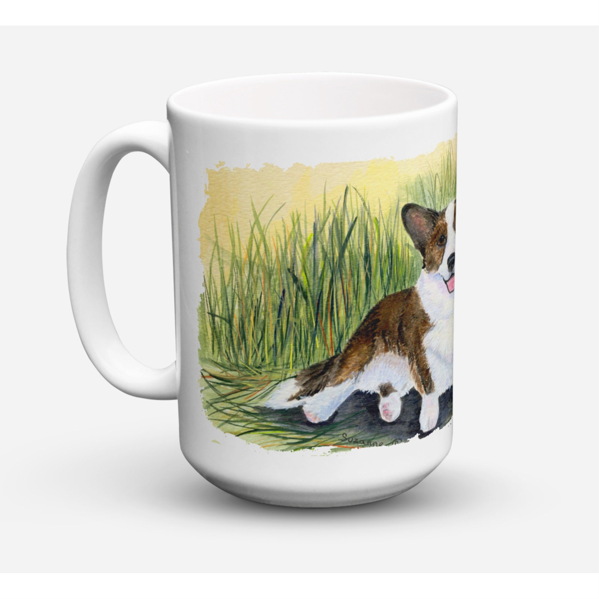 'Caroline's Treasures SS8004CM15 Corgi Dishwasher Safe Microwavable Ceramic Coffee Mug, 15 oz, Multicolor''
