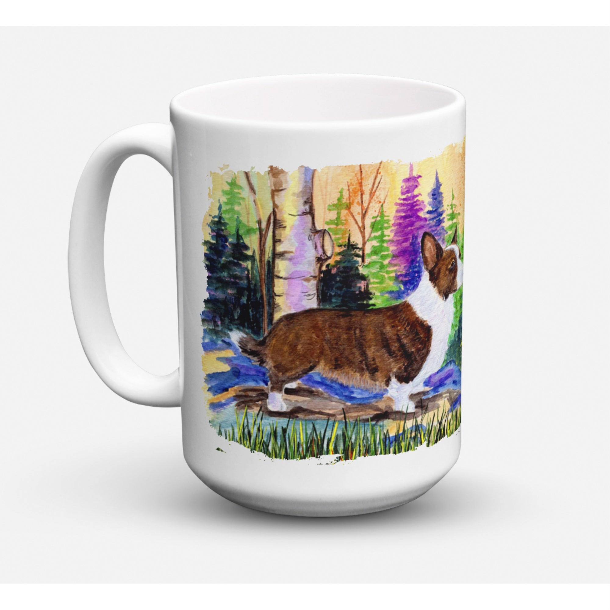 Carolines Treasures SS8006CM15 Corgi Dishwasher Safe Microwavable Ceramic Coffee Mug 15 oz Multicolor