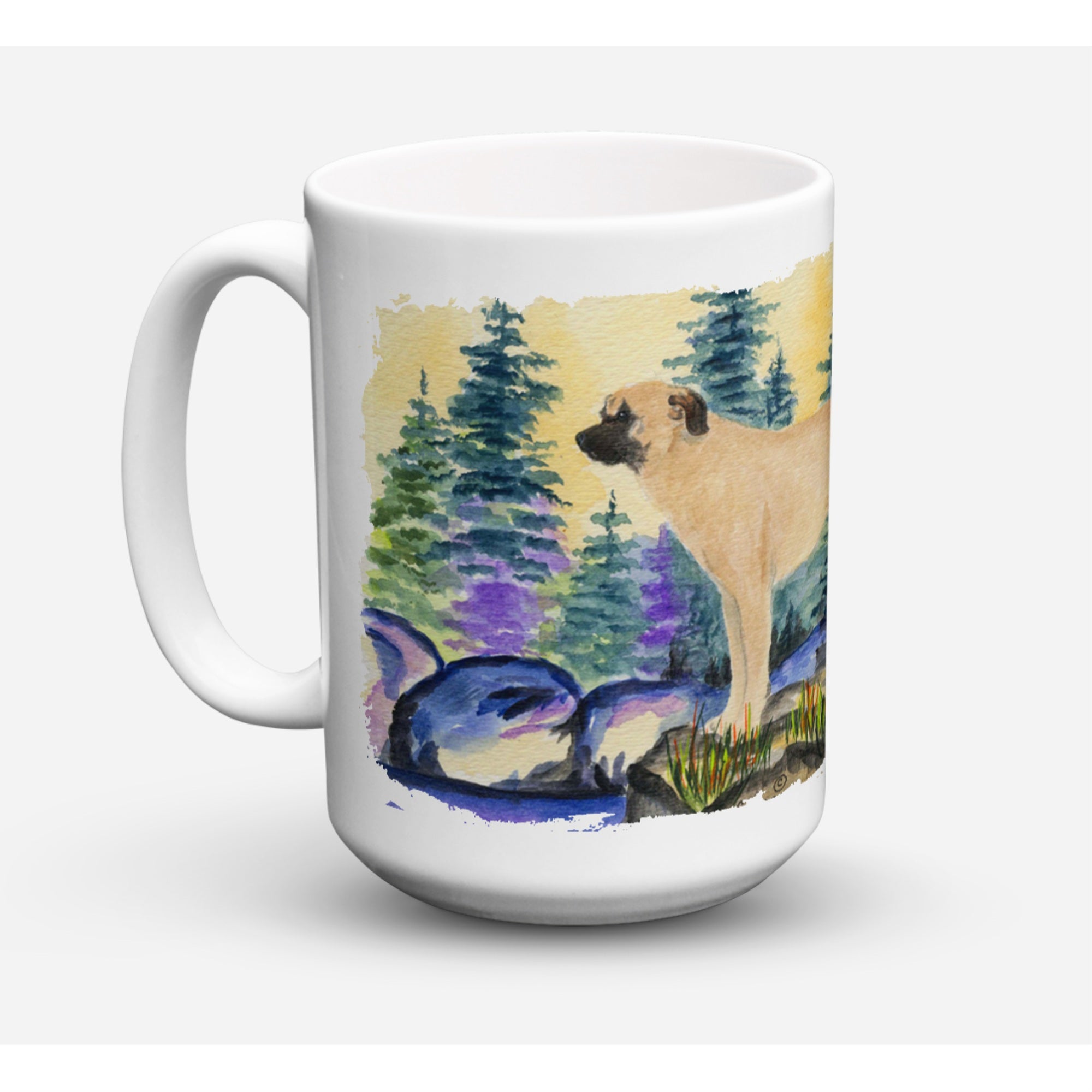 Carolines Treasures SS8012CM15 Anatolian Shepherd Microwavable Ceramic Coffee Mug 15 oz Multicolor