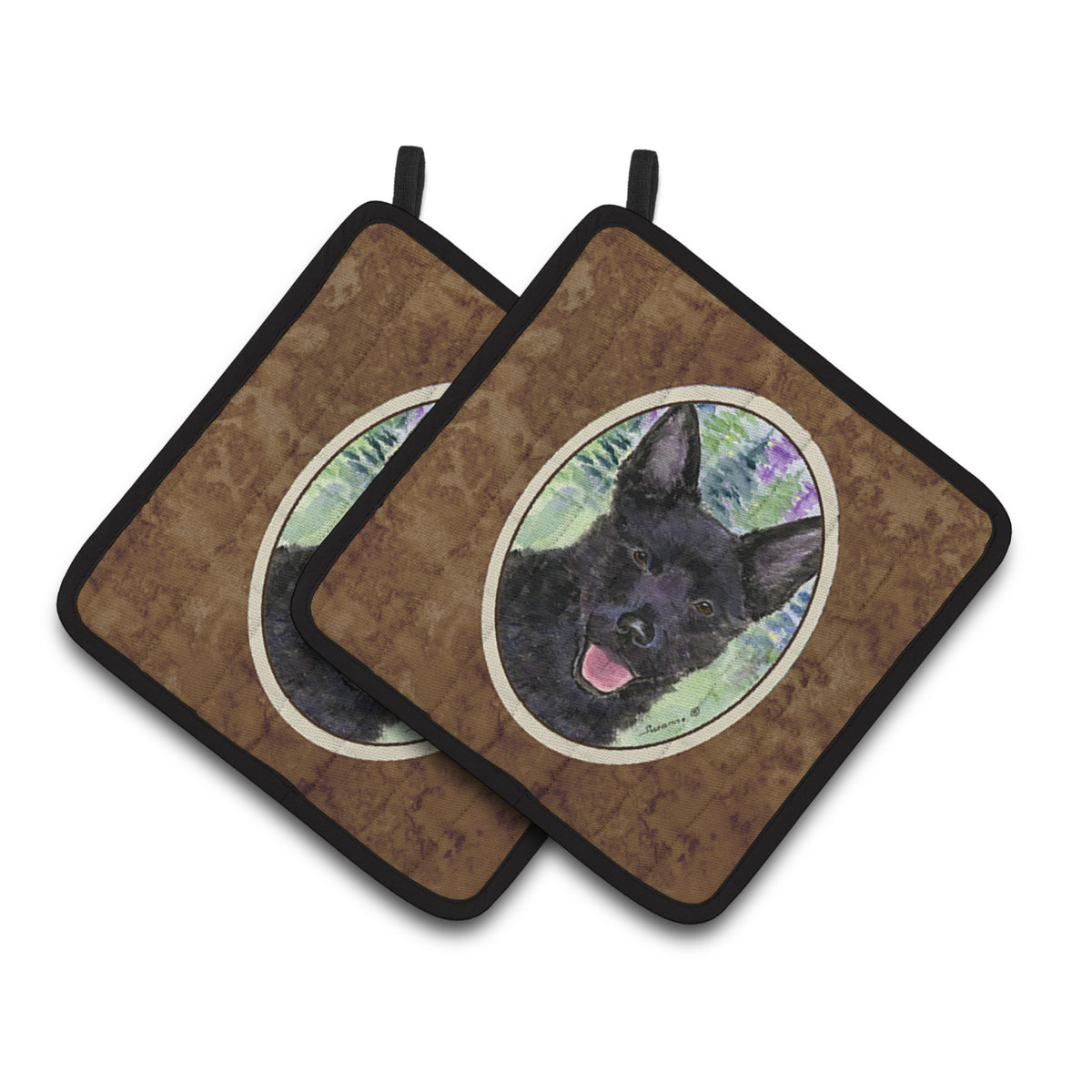 'Caroline'S Treasures Australian Kelpie Pair Of Pot Holders Ss8013Pthd, 7.5Hx7.5W, Multicolor''