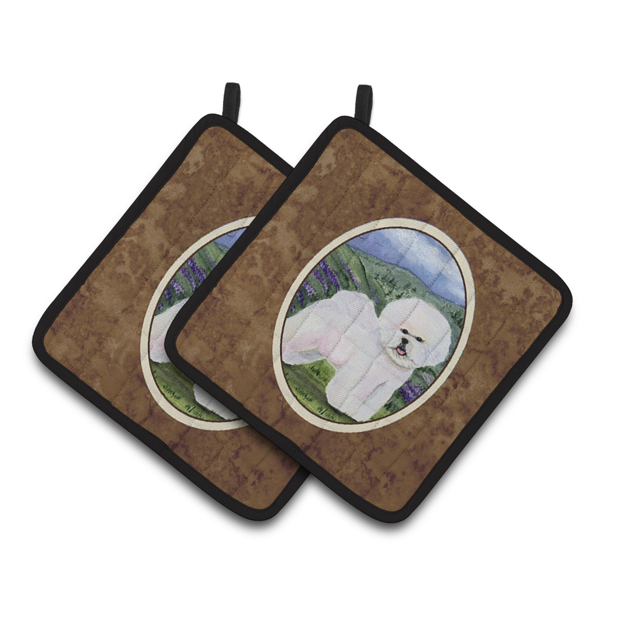 'Caroline'S Treasures Bichon Frise Pair Of Pot Holders Ss8025Pthd, 7.5Hx7.5W, Multicolor''