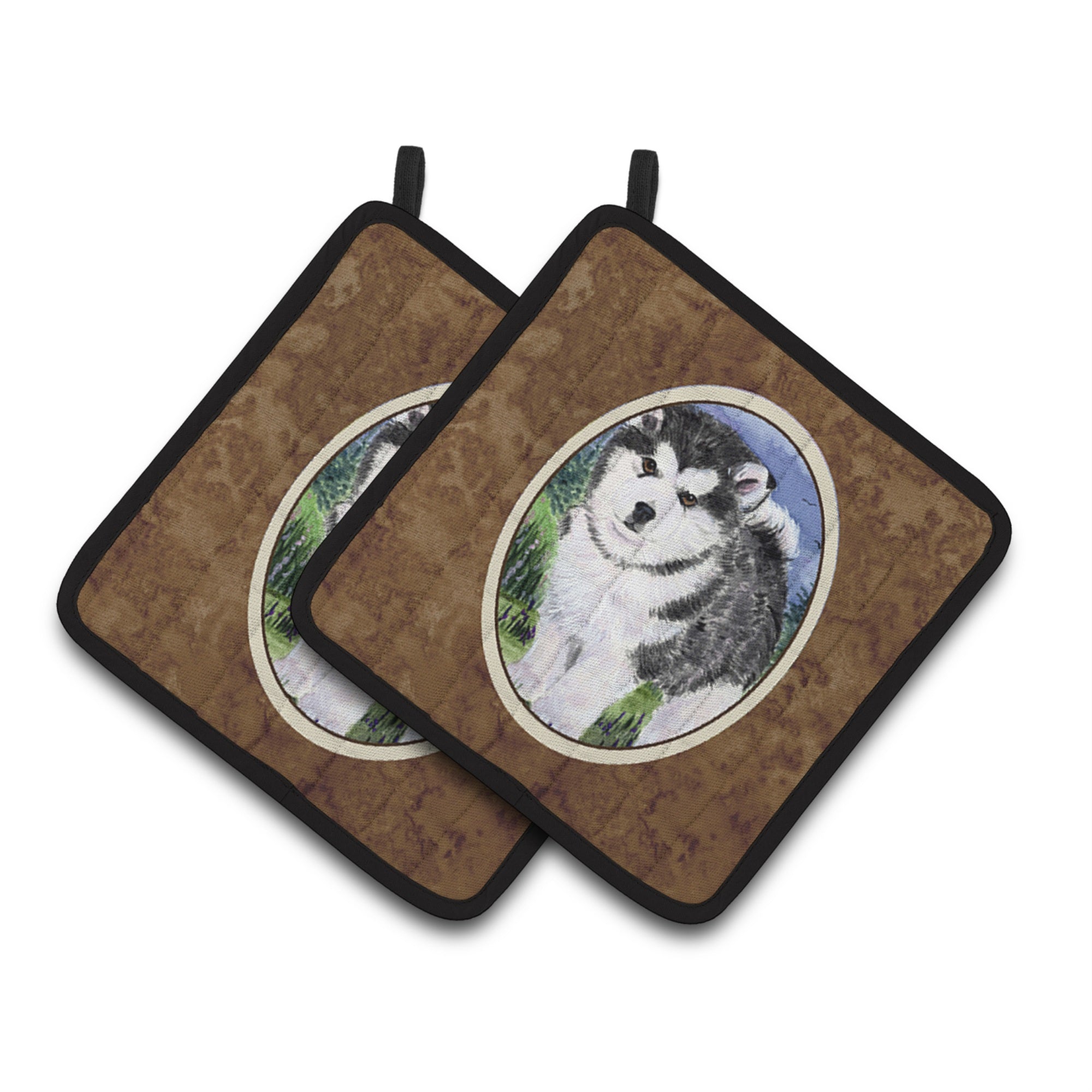'Caroline'S Treasures Alaskan Malamute Pair Of Pot Holders Ss8027Pthd, 7.5Hx7.5W, Multicolor''