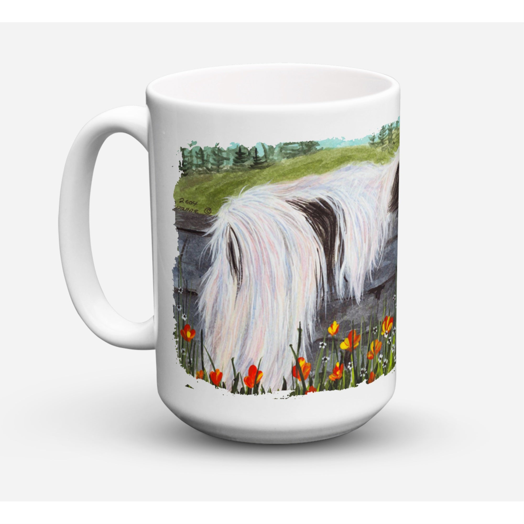 Carolines Treasures SS8030CM15 Japanese Chin Microwavable Ceramic Coffee Mug 15 oz Multicolor