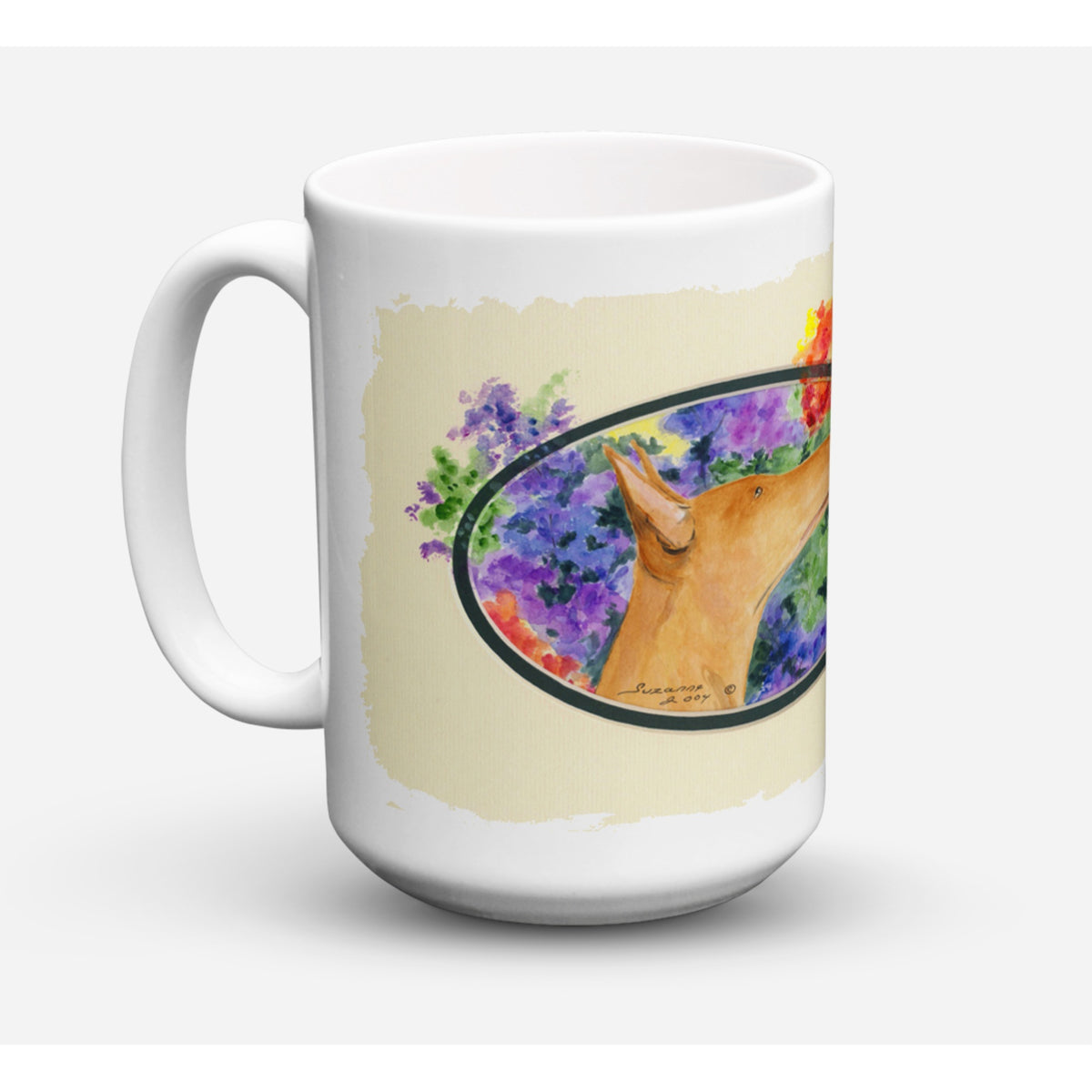 'Caroline's Treasures SS8041CM15 Pharaoh Hound Microwavable Ceramic Coffee Mug, 15 oz, Multicolor''