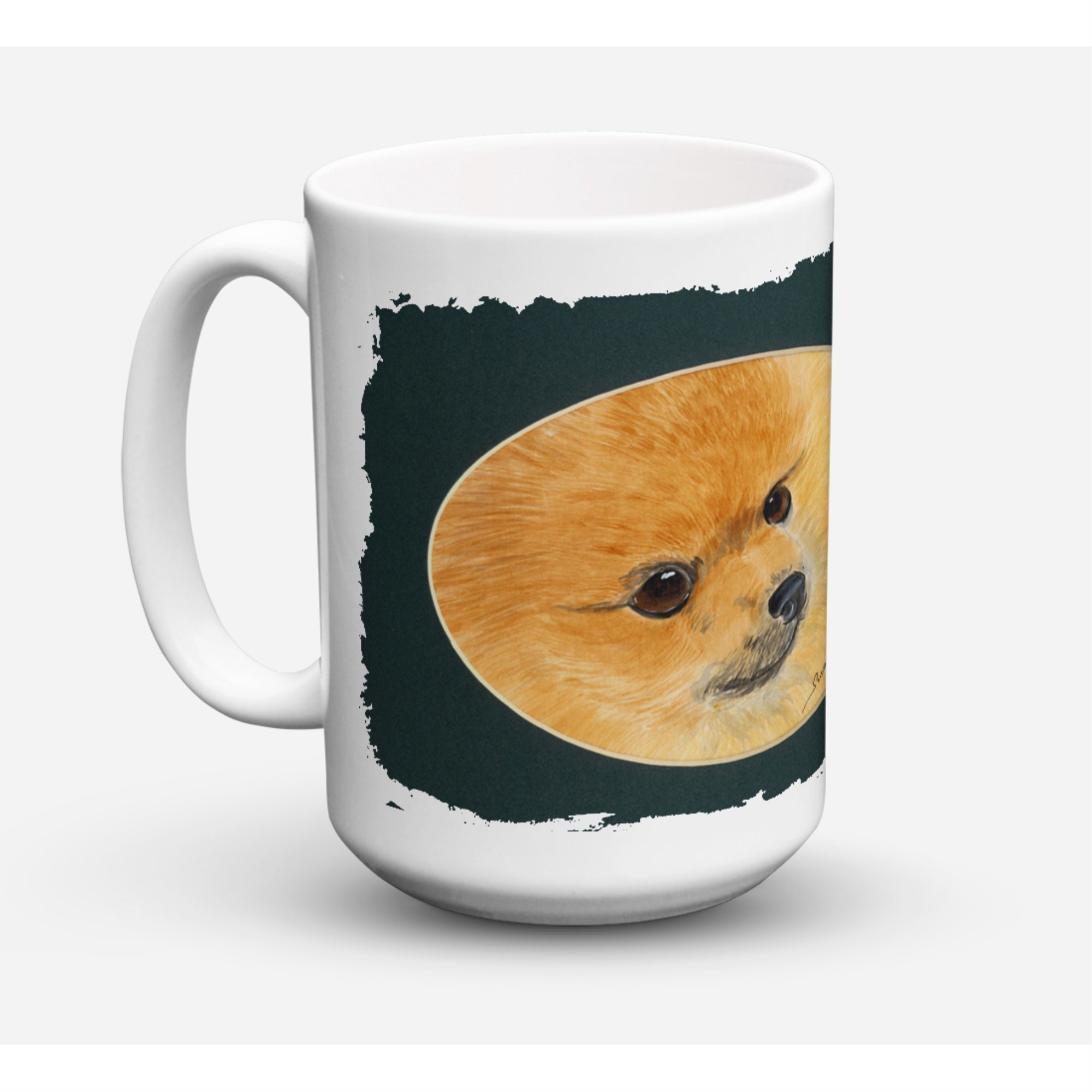 'Caroline's Treasures SS8051CM15 Pomeranian Dishwasher Safe Microwavable Ceramic Coffee Mug, 15 oz, Multicolor''