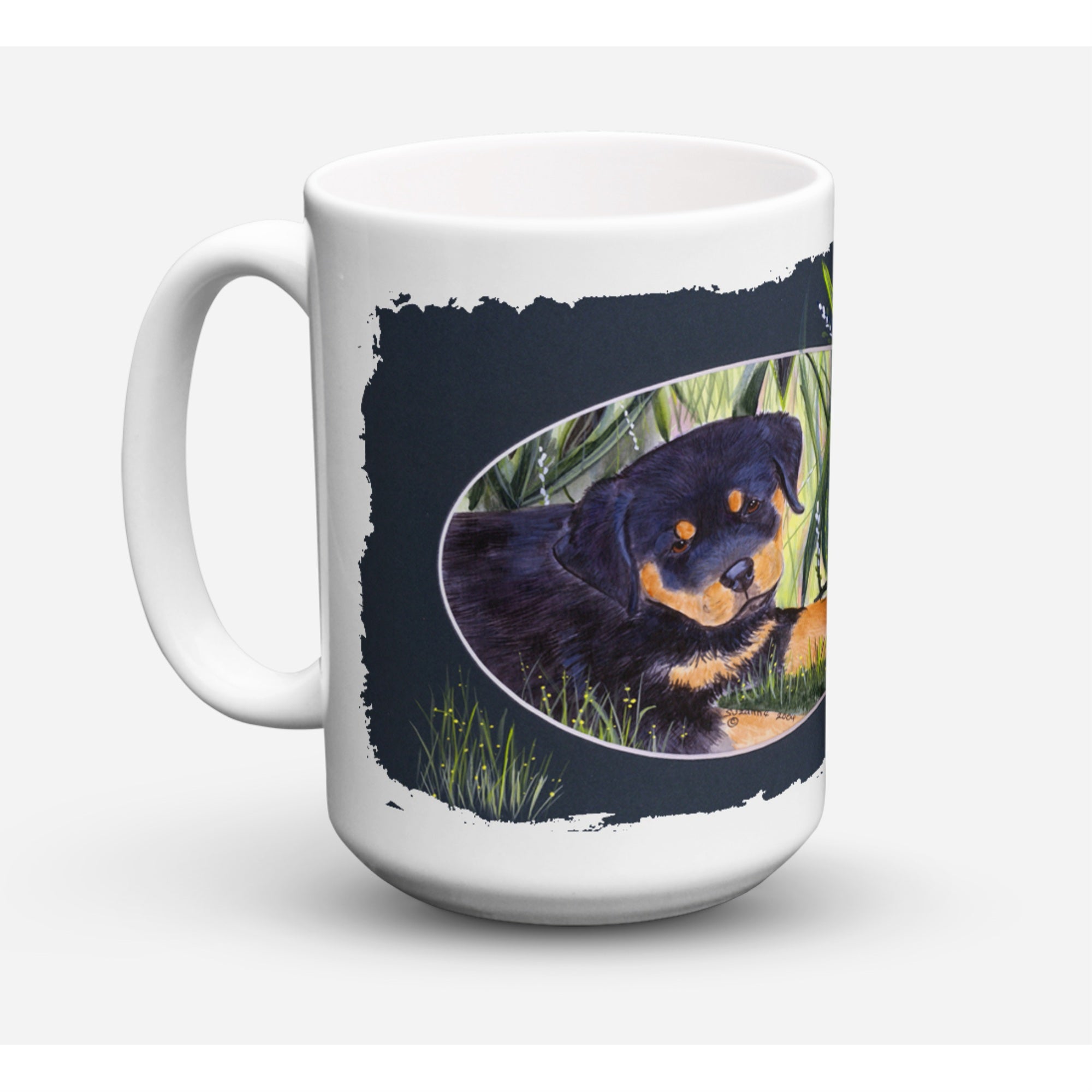 Carolines Treasures SS8053CM15 Rottweiler Dishwasher Safe Microwavable Ceramic Coffee Mug 15 oz Multicolor