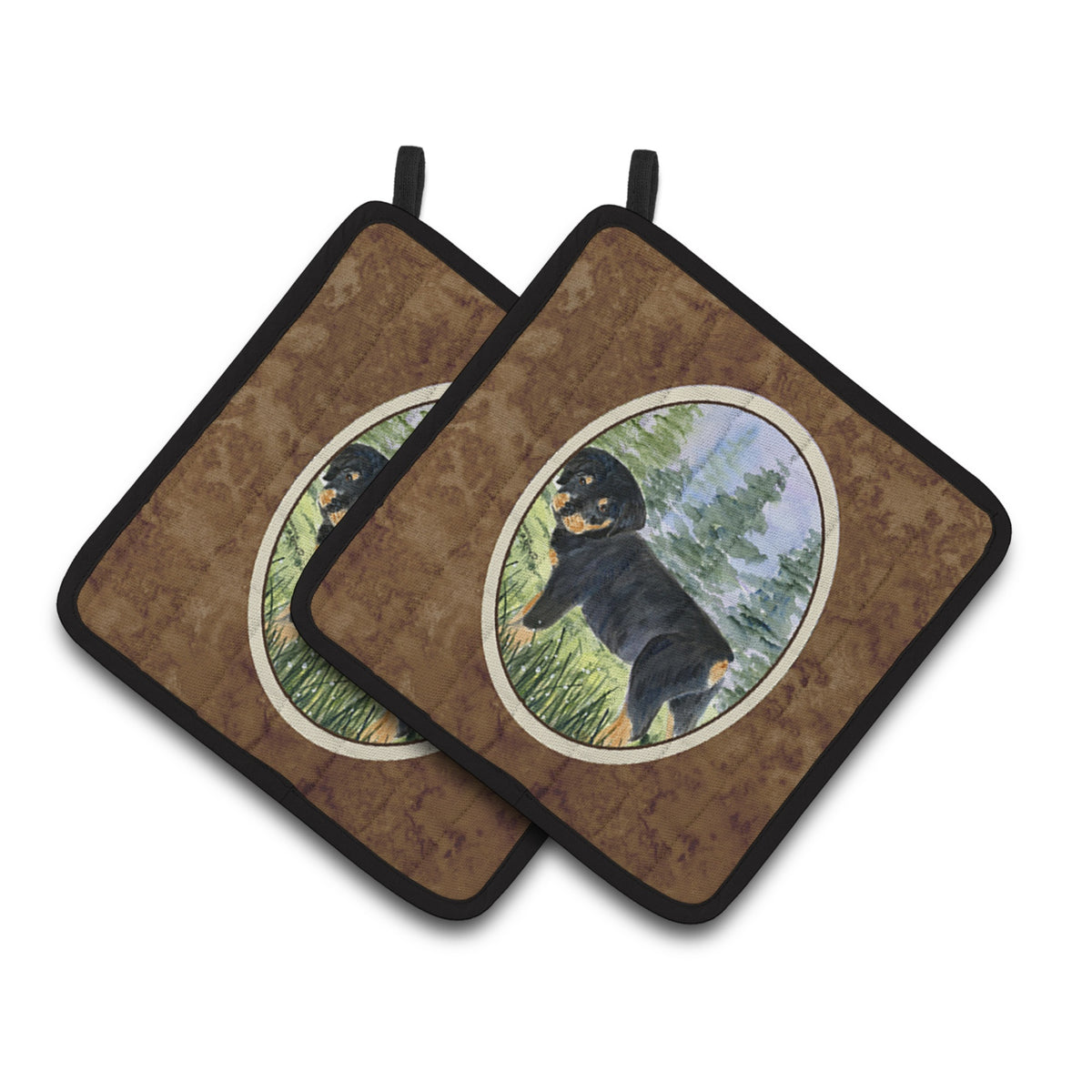 'Caroline'S Treasures Rottweiler Pair Of Pot Holders Ss8057Pthd, 7.5Hx7.5W, Multicolor''