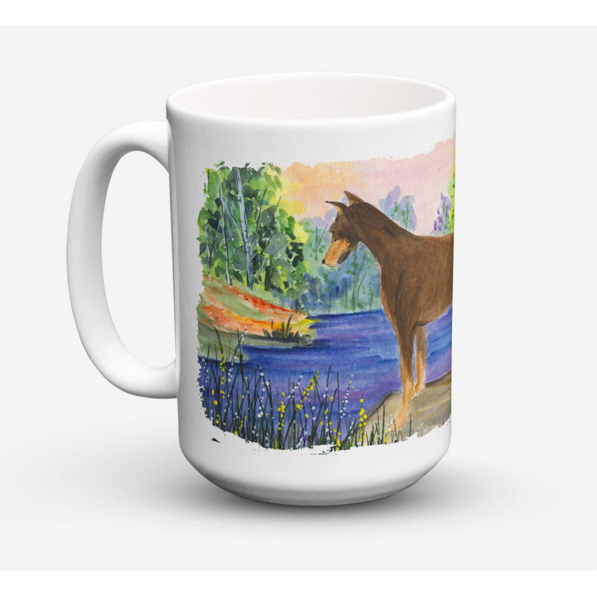 Carolines Treasures SS8066CM15 Doberman Dishwasher Safe Microwavable Ceramic Coffee Mug 15 oz Multicolor
