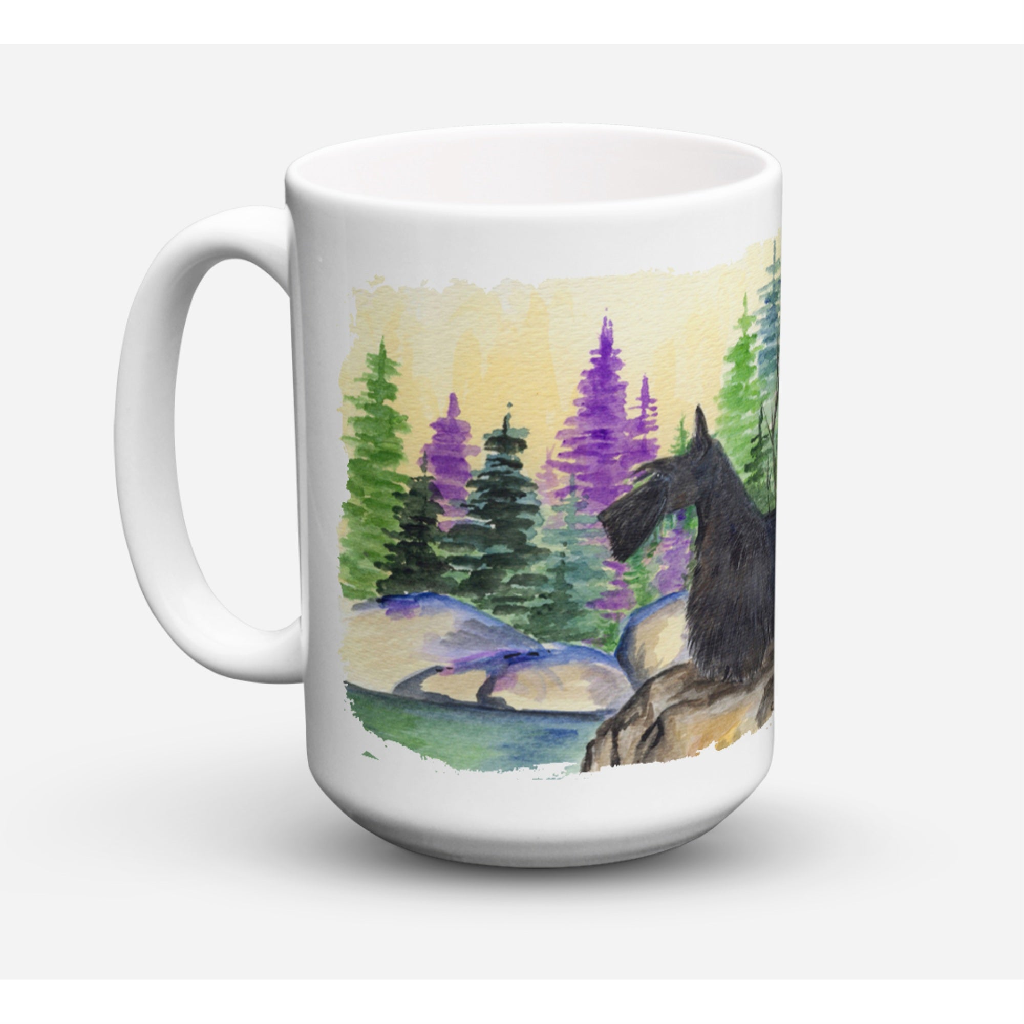 Carolines Treasures SS8101CM15 Scottish Terrier Microwavable Ceramic Coffee Mug 15 oz Multicolor