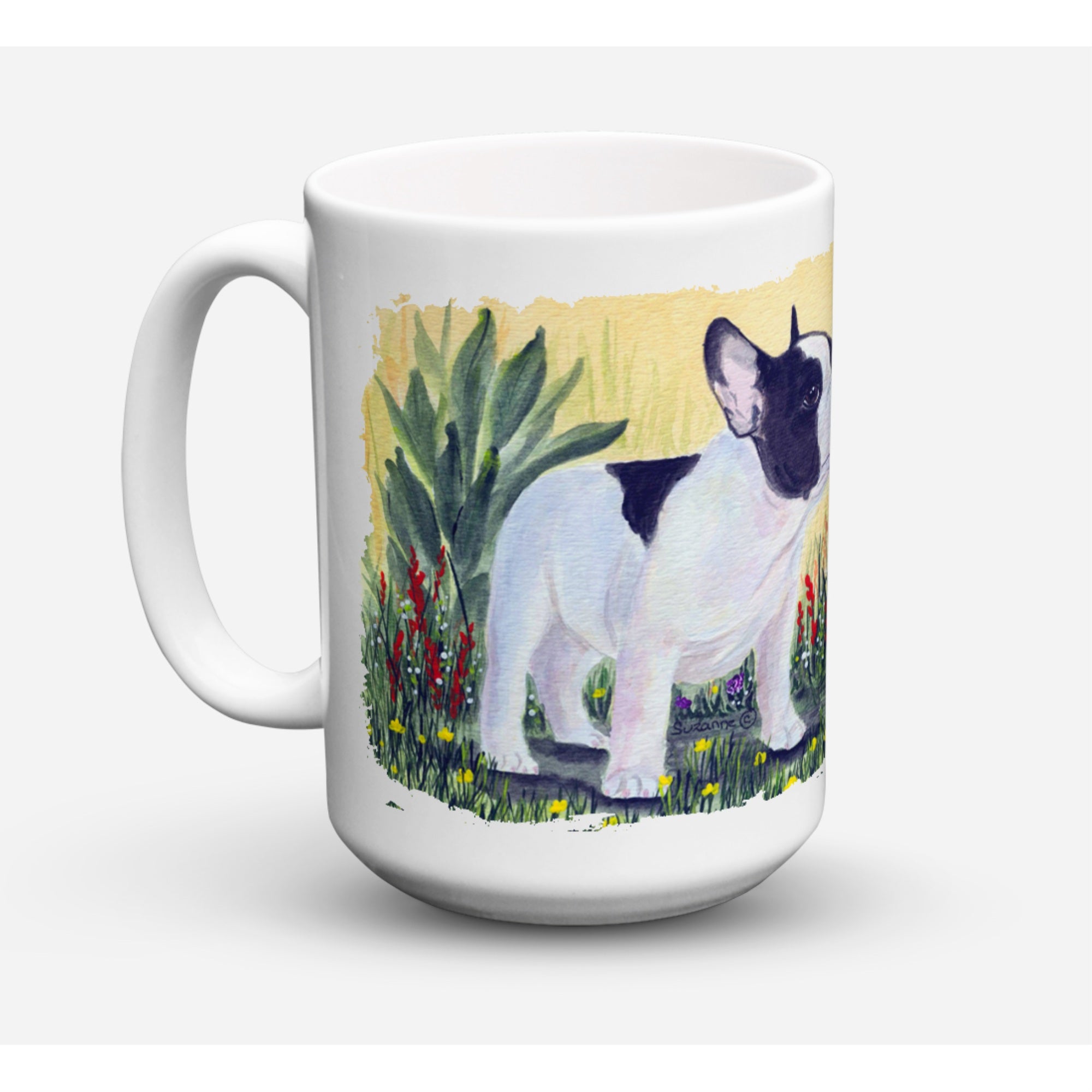 'Caroline's Treasures SS8109CM15 French Bulldog Microwavable Ceramic Coffee Mug, 15 oz, Multicolor''