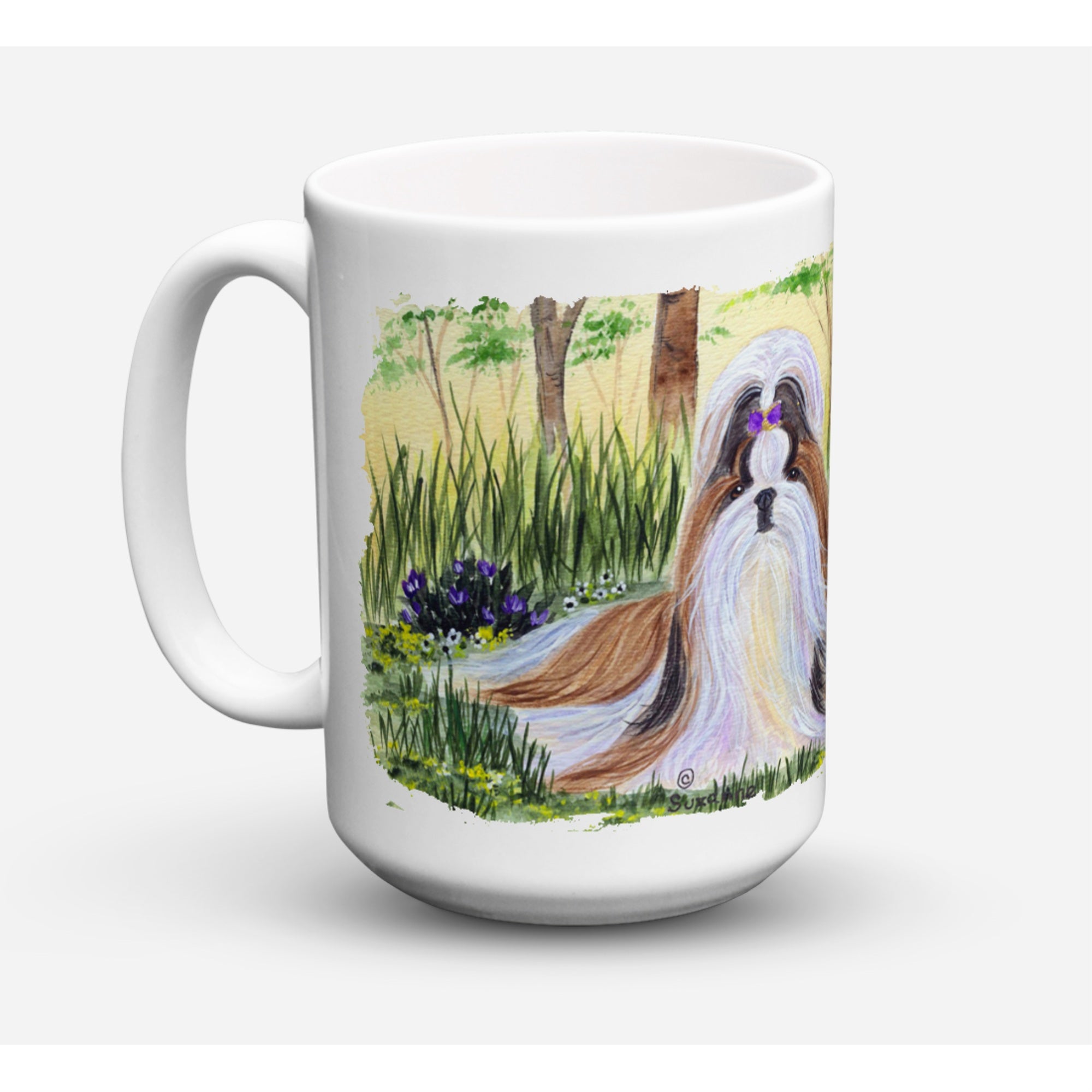 'Caroline's Treasures SS8112CM15 Shih Tzu Dishwasher Safe Microwavable Ceramic Coffee Mug, 15 oz, Multicolor''