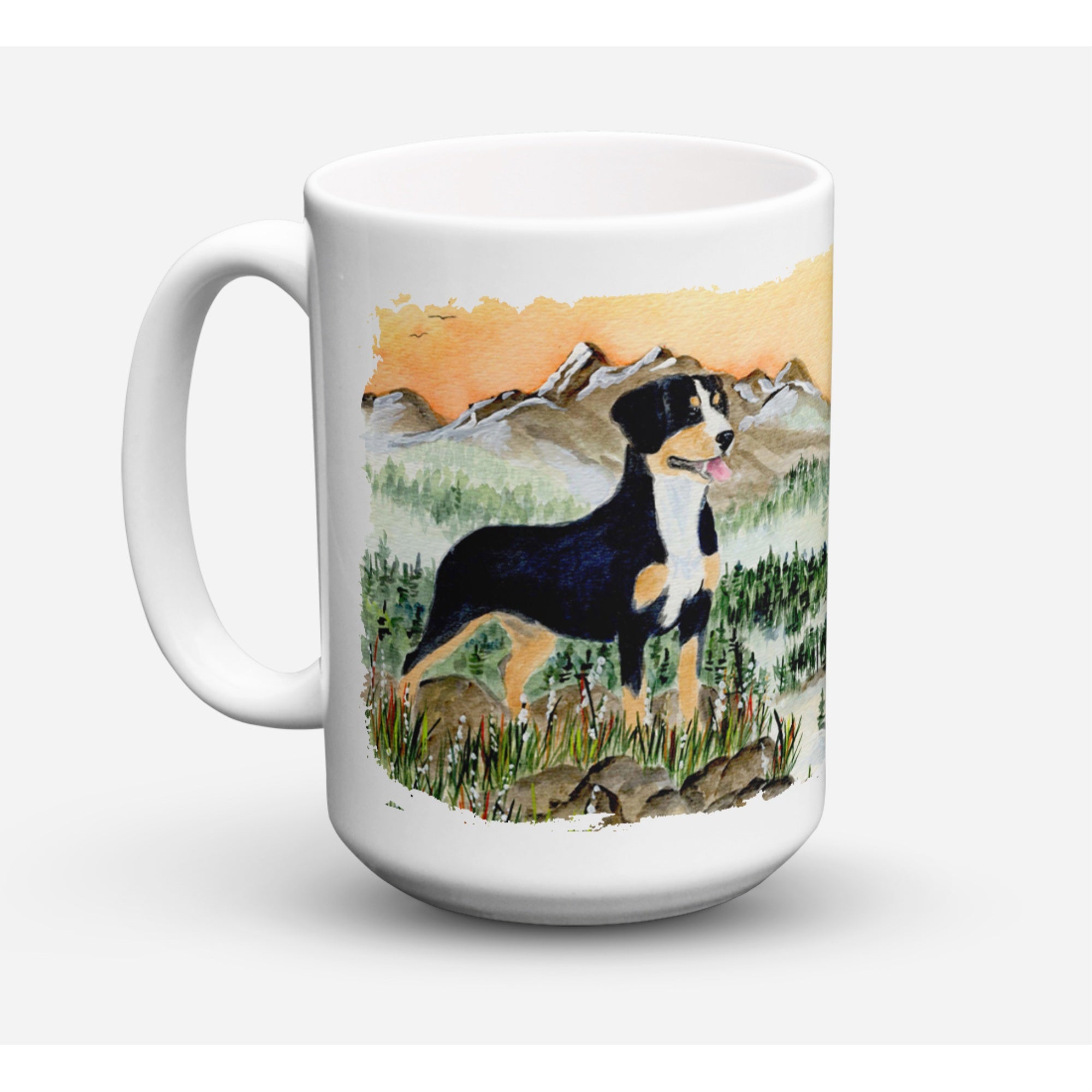 Carolines Treasures SS8119CM15 Entlebucher Mountain Dog Microwavable Ceramic Coffee Mug 15 oz Multicolor