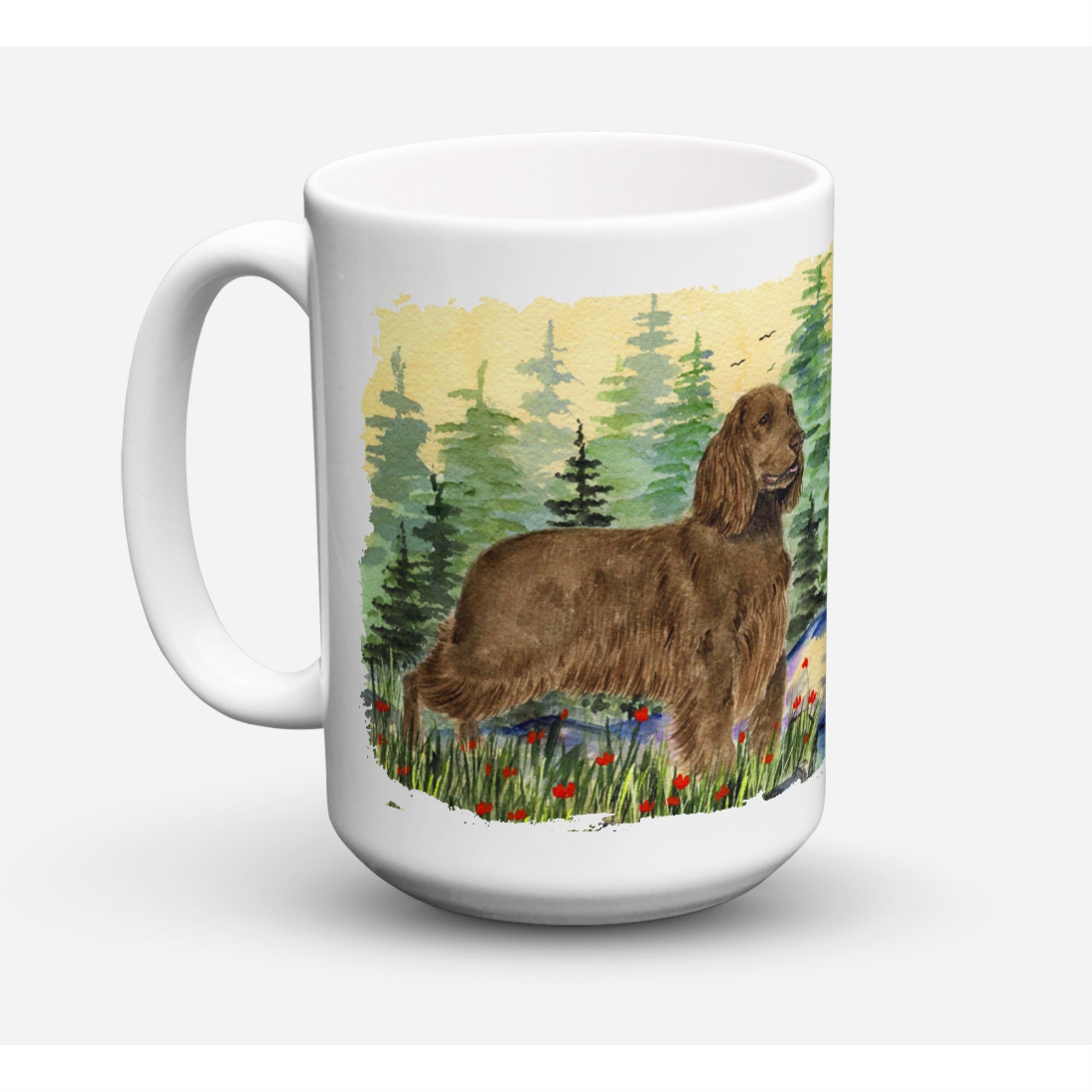 Carolines Treasures SS8131CM15 Field Spaniel Microwavable Ceramic Coffee Mug 15 oz Multicolor