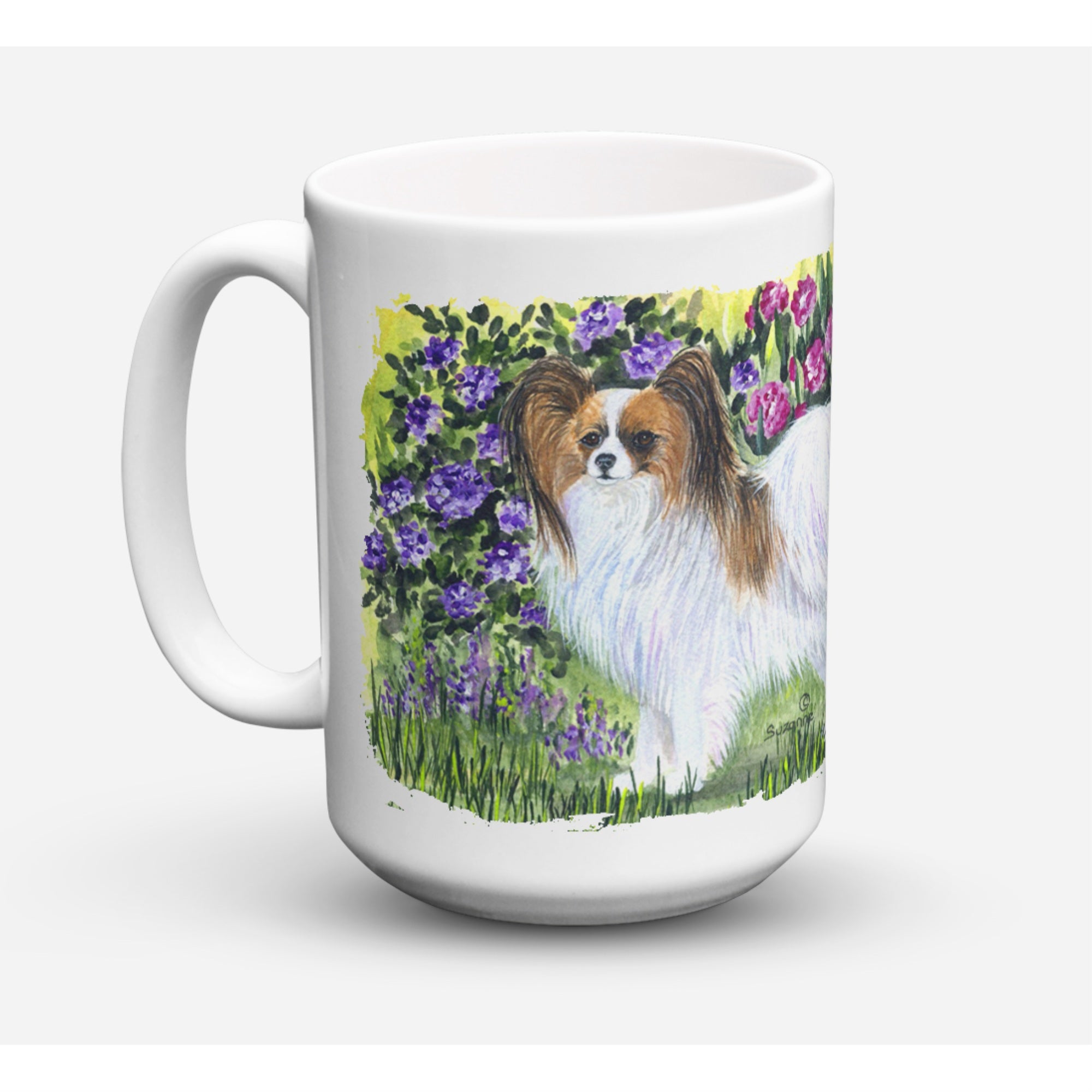 Carolines Treasures SS8153CM15 Papillion Dishwasher Safe Microwavable Ceramic Coffee Mug 15 oz Multicolor