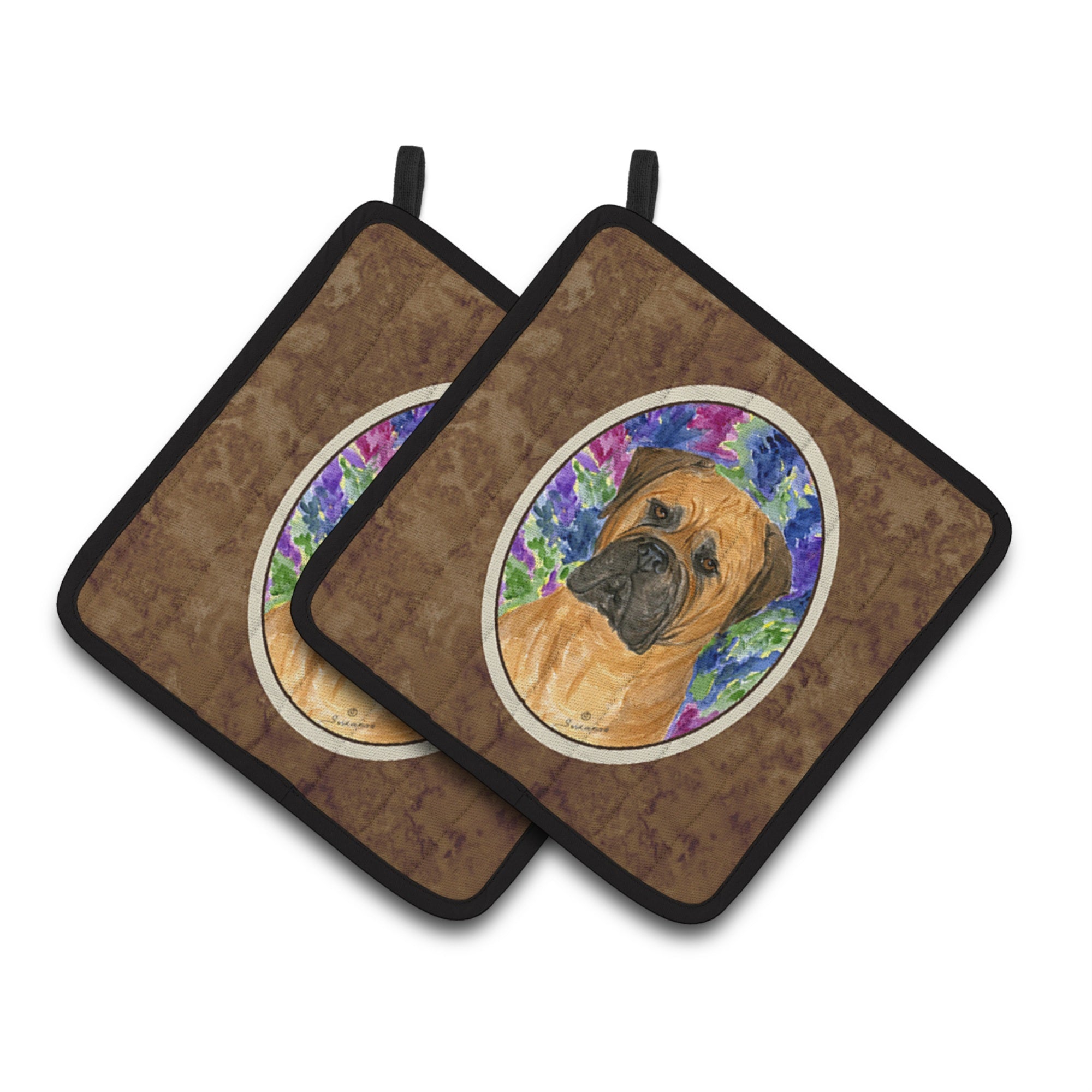 'Caroline'S Treasures Bullmastiff Pair Of Pot Holders Ss8155Pthd, 7.5Hx7.5W, Multicolor''