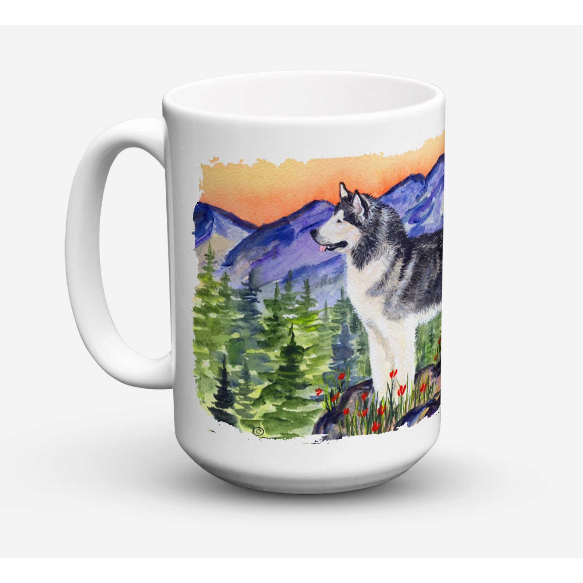 Carolines Treasures SS8157CM15 Alaskan Malamute Microwavable Ceramic Coffee Mug 15 oz Multicolor