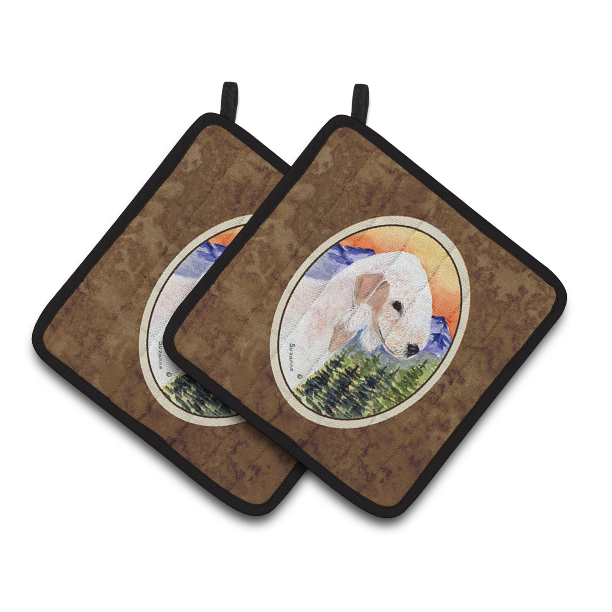 'Caroline'S Treasures Bedlington Terrier Pair Of Pot Holders Ss8158Pthd, 7.5Hx7.5W, Multicolor''