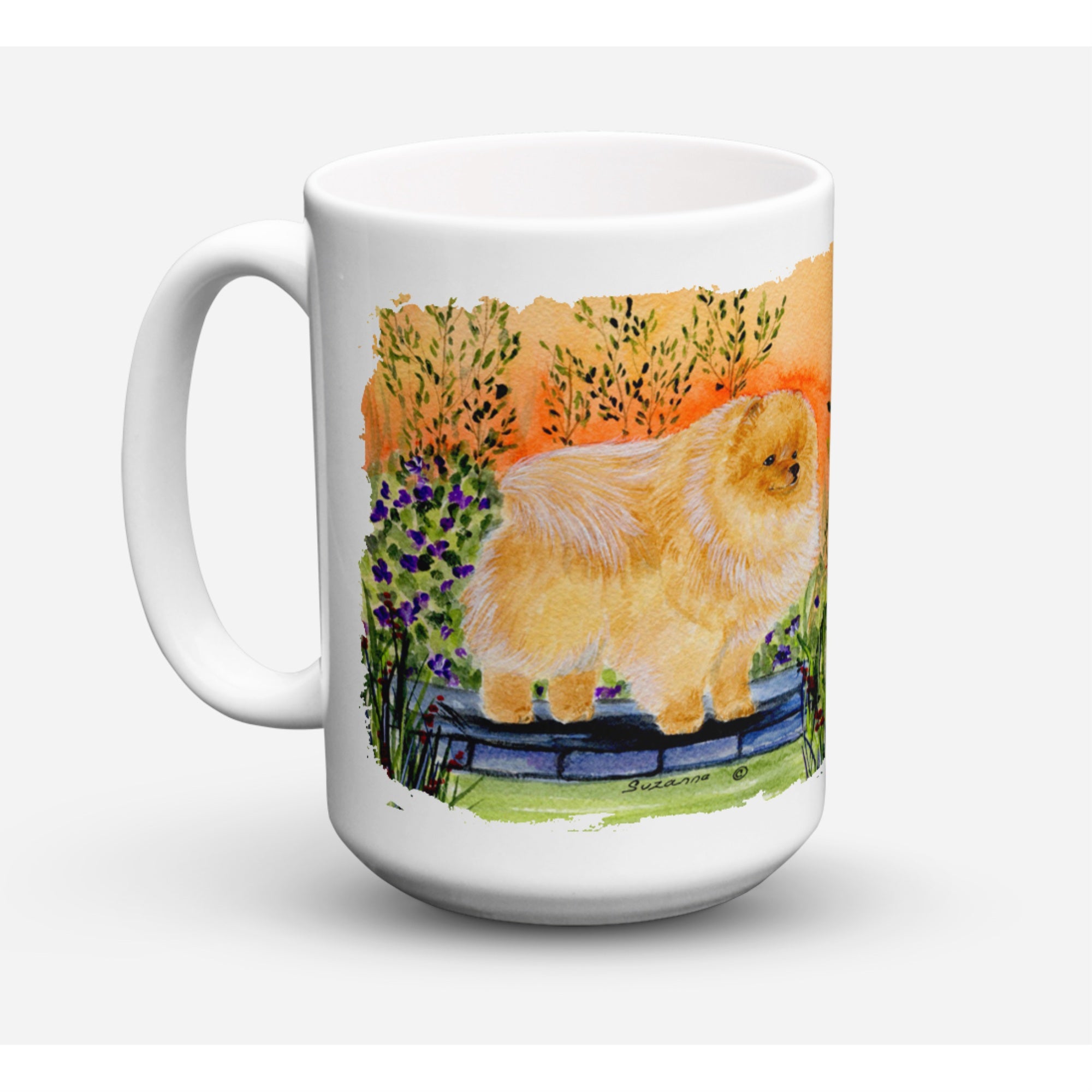 Carolines Treasures SS8161CM15 Pomeranian Dishwasher Safe Microwavable Ceramic Coffee Mug 15 oz Multicolor