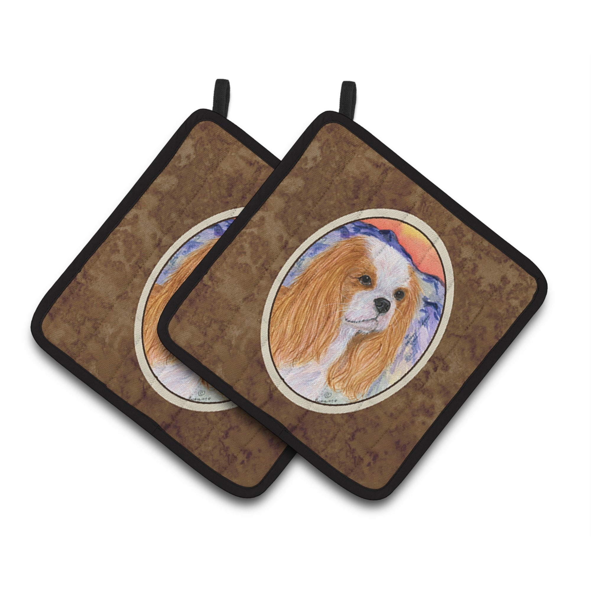 'Caroline'S Treasures Cavalier Spaniel Pair Of Pot Holders Ss8164Pthd, 7.5Hx7.5W, Multicolor''