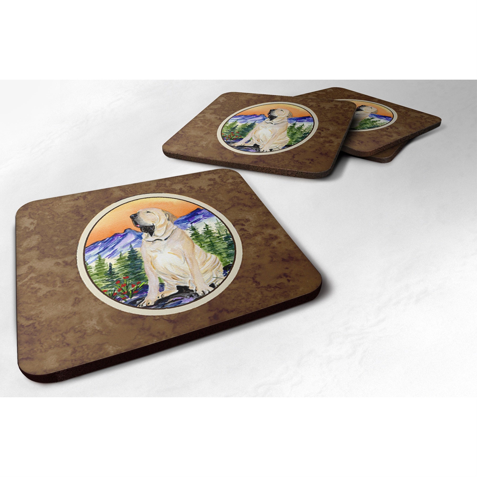 'Caroline'S Treasures Ss8169Fc Brazilian Mastiff/Fila Brasileiro Foam Coasters (Set Of 4), 3.5'''' H X 3.5'''' W, Multicolor''