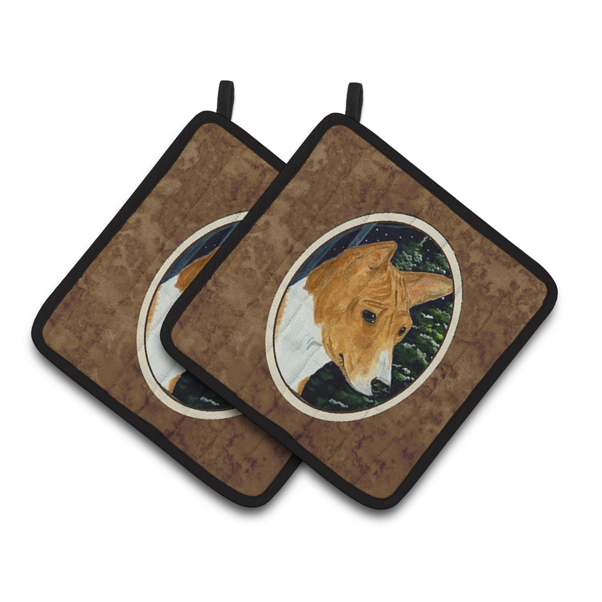 'Caroline'S Treasures Basenji Pair Of Pot Holders Ss8172Pthd, 7.5Hx7.5W, Multicolor''