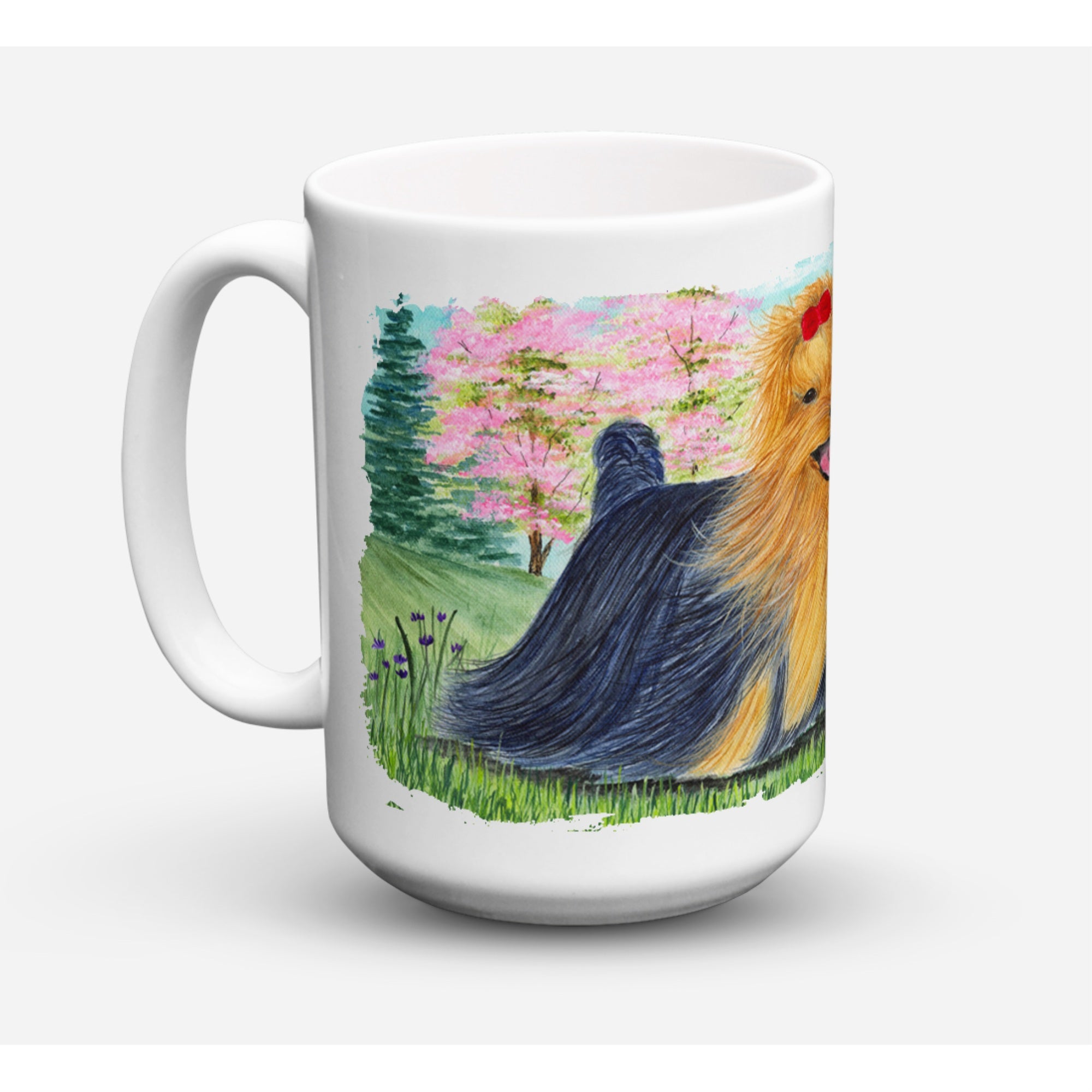'Caroline's Treasures SS8188CM15 Yorkie Dishwasher Safe Microwavable Ceramic Coffee Mug, 15 oz, Multicolor''