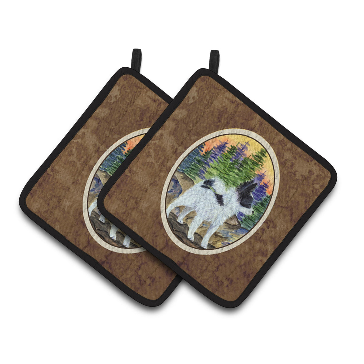 'Caroline'S Treasures Papillon Pair Of Pot Holders Ss8194Pthd, 7.5Hx7.5W, Multicolor''