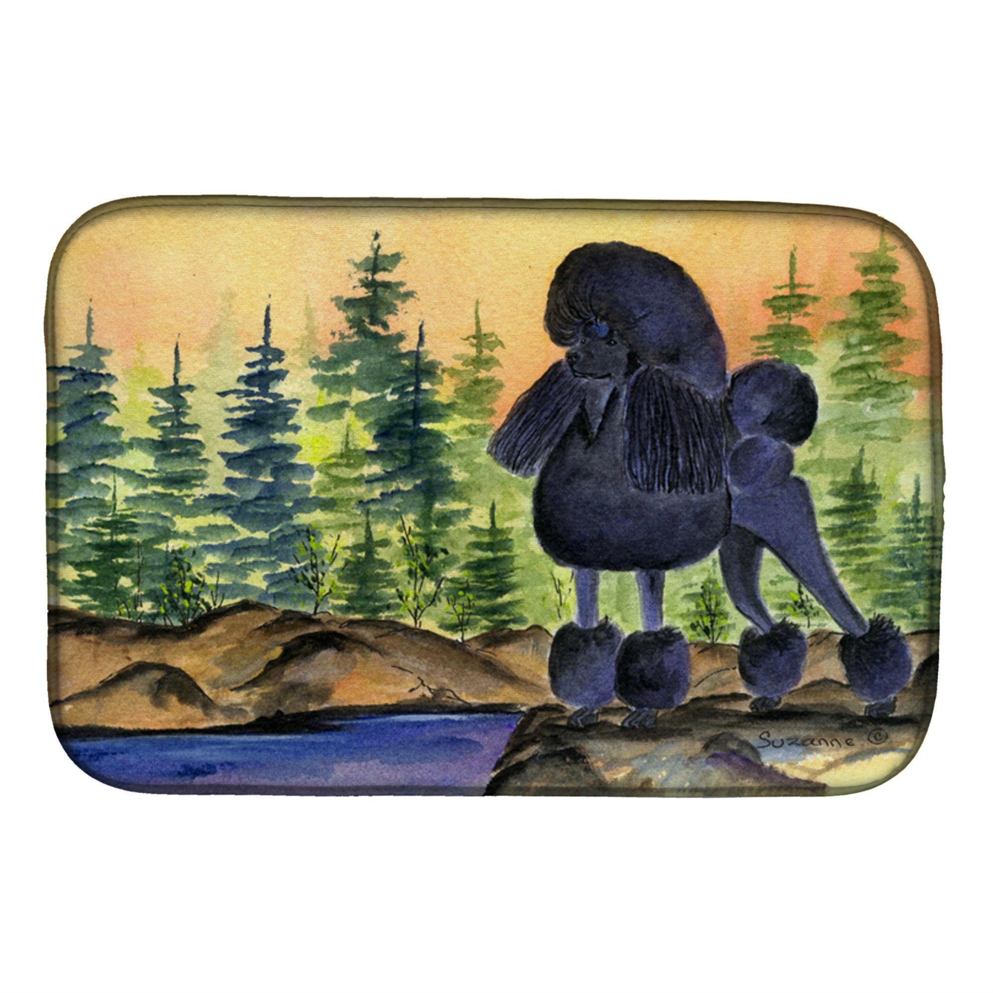 Carolines Treasures Poodle Dish Drying Mat 14 x 21 Multicolor