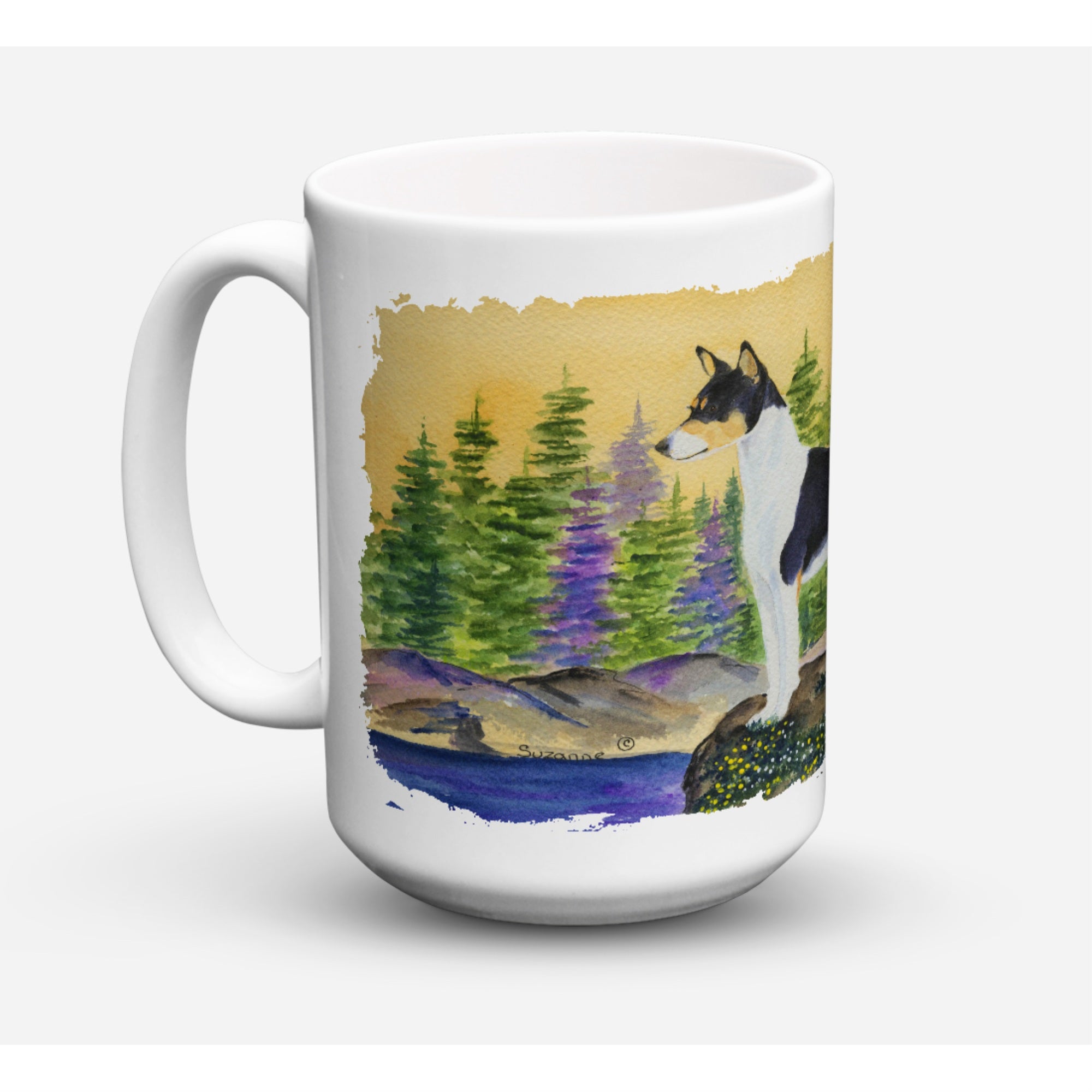 Carolines Treasures SS8201CM15 Basenji Dishwasher Safe Microwavable Ceramic Coffee Mug 15 oz Multicolor
