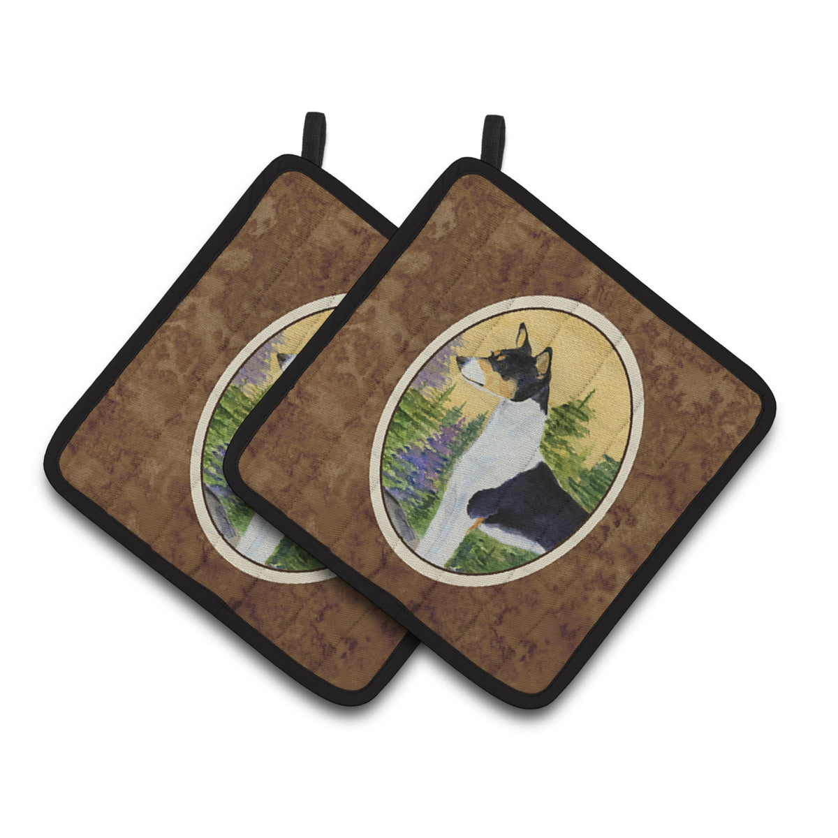'Caroline'S Treasures Basenji Pair Of Pot Holders Ss8201Pthd, 7.5Hx7.5W, Multicolor''