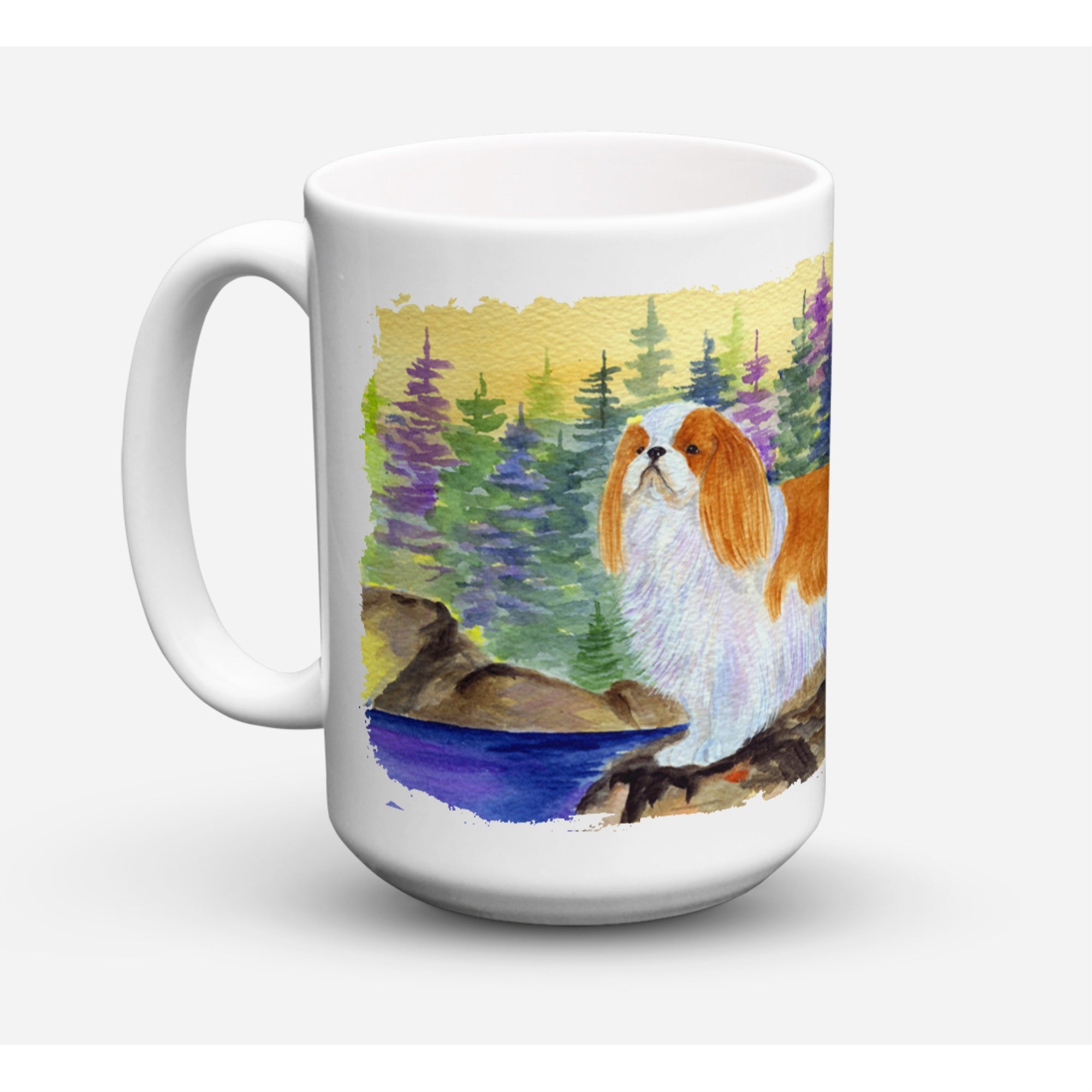 Carolines Treasures SS8204CM15 English Toy Spaniel Microwavable Ceramic Coffee Mug 15 oz Multicolor