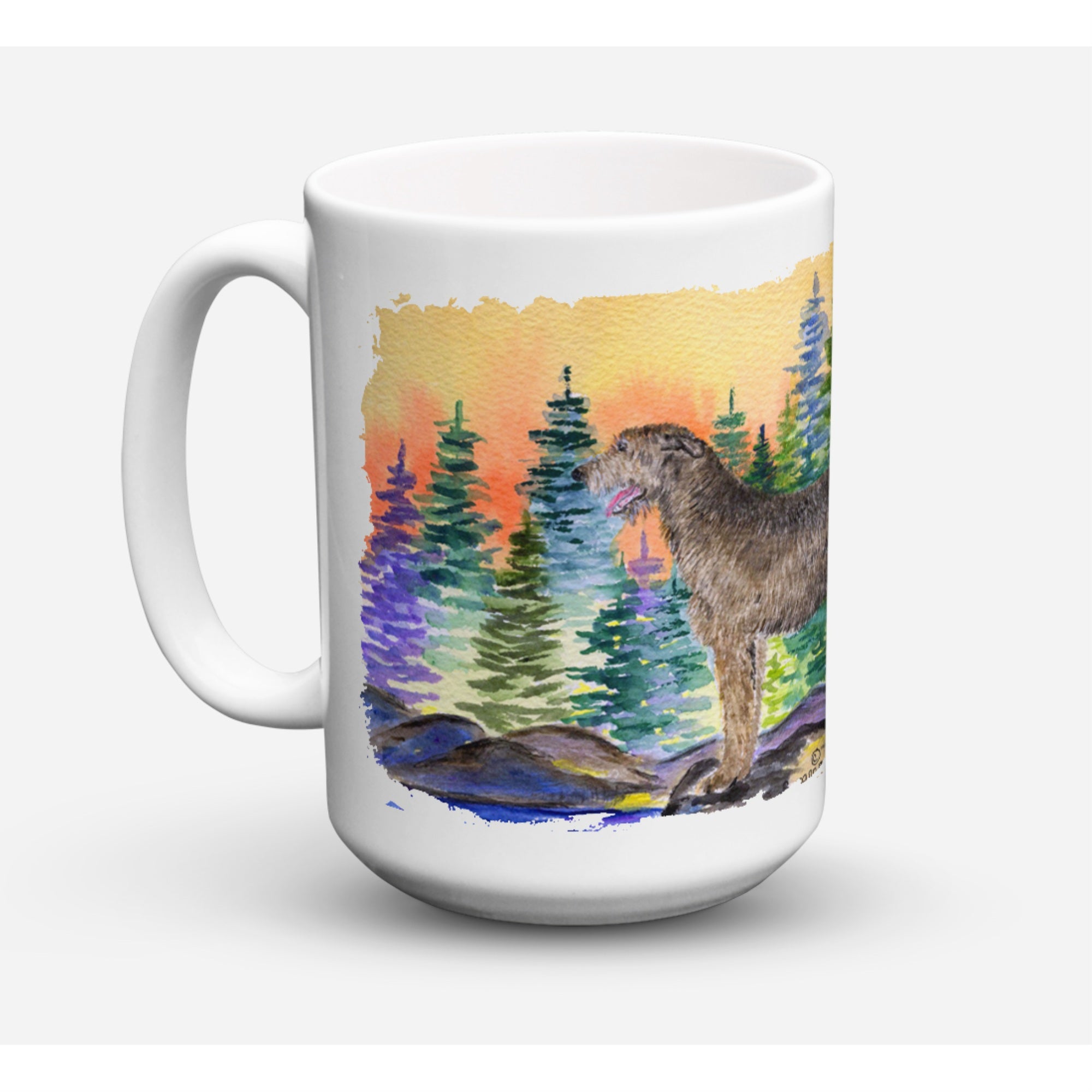 Carolines Treasures SS8205CM15 Irish Wolfhound Microwavable Ceramic Coffee Mug 15 oz Multicolor