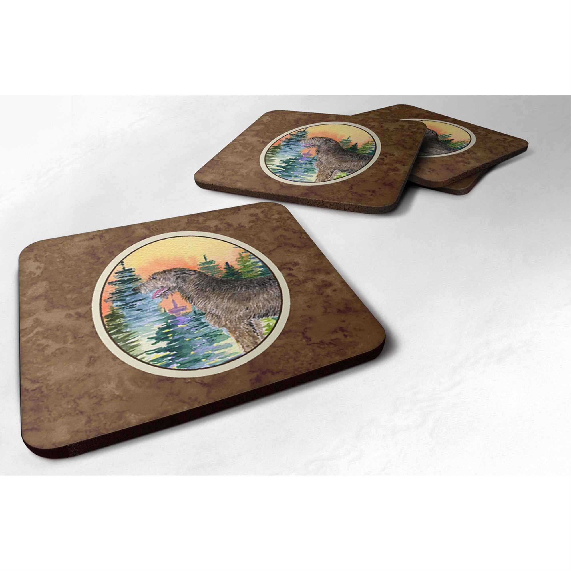'Caroline'S Treasures Ss8205Fc Irish Wolfhound Foam Coasters (Set Of 4), 3.5'''' H X 3.5'''' W, Multicolor''