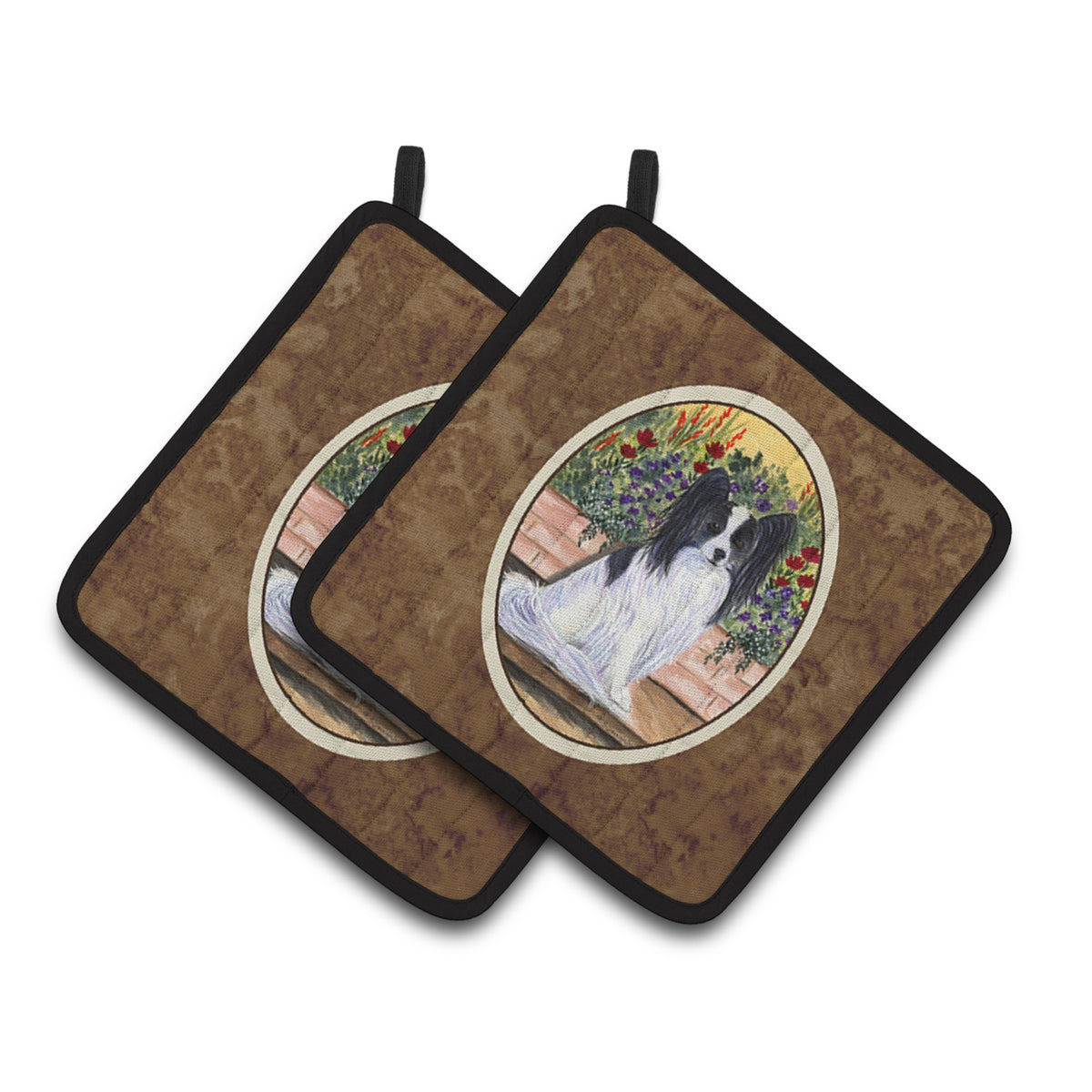 'Caroline'S Treasures Papillon Pair Of Pot Holders Ss8210Pthd, 7.5Hx7.5W, Multicolor''