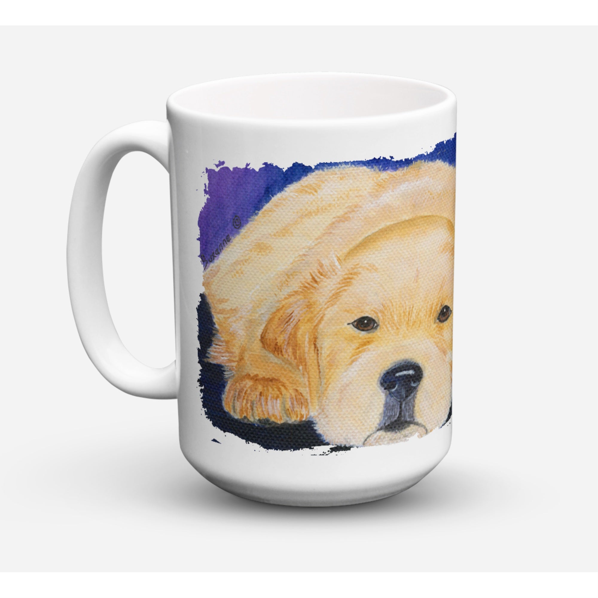 'Caroline's Treasures SS8212CM15 Golden Retriever Microwavable Ceramic Coffee Mug, 15 oz, Multicolor''