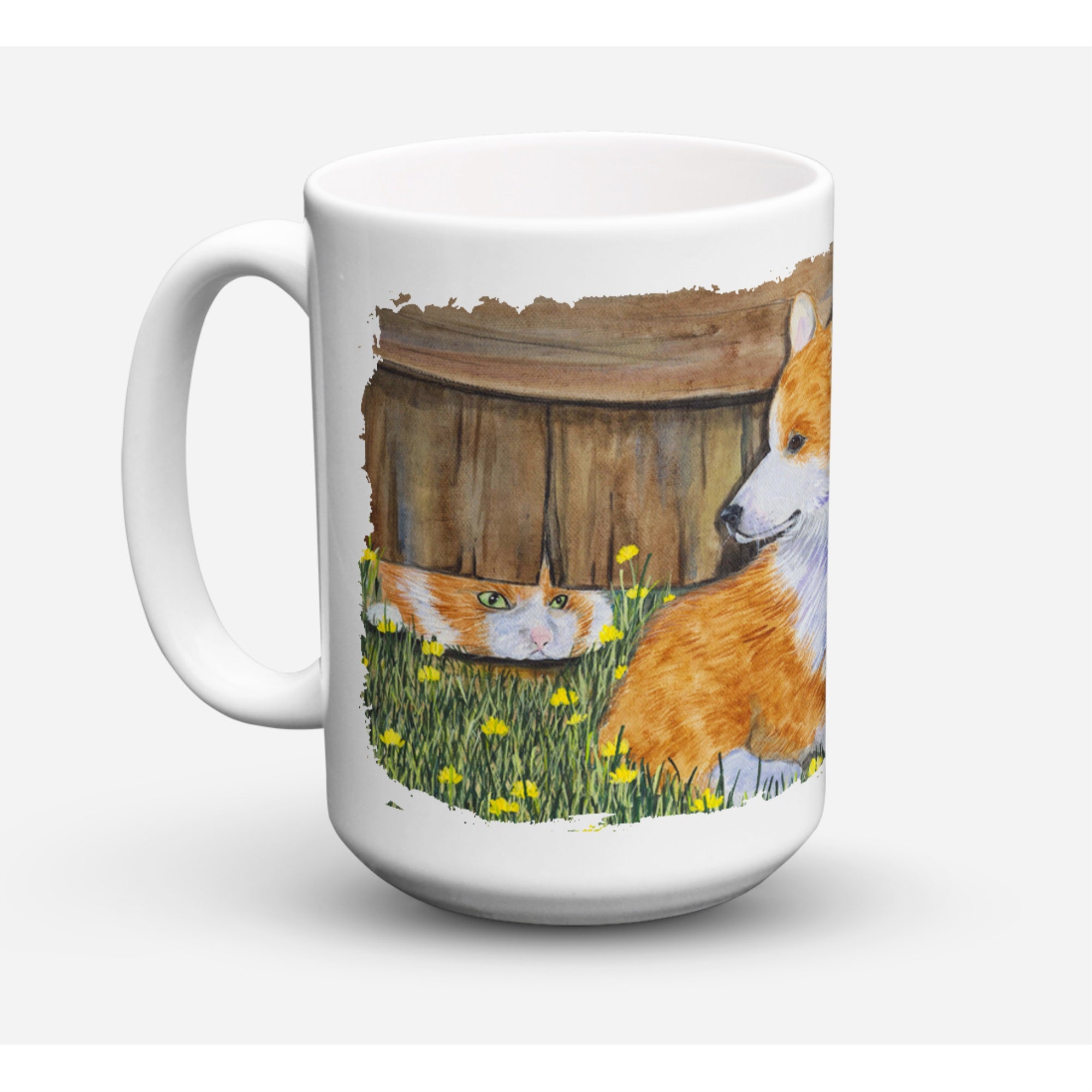 Carolines Treasures SS8213CM15 Corgi Dishwasher Safe Microwavable Ceramic Coffee Mug 15 oz Multicolor